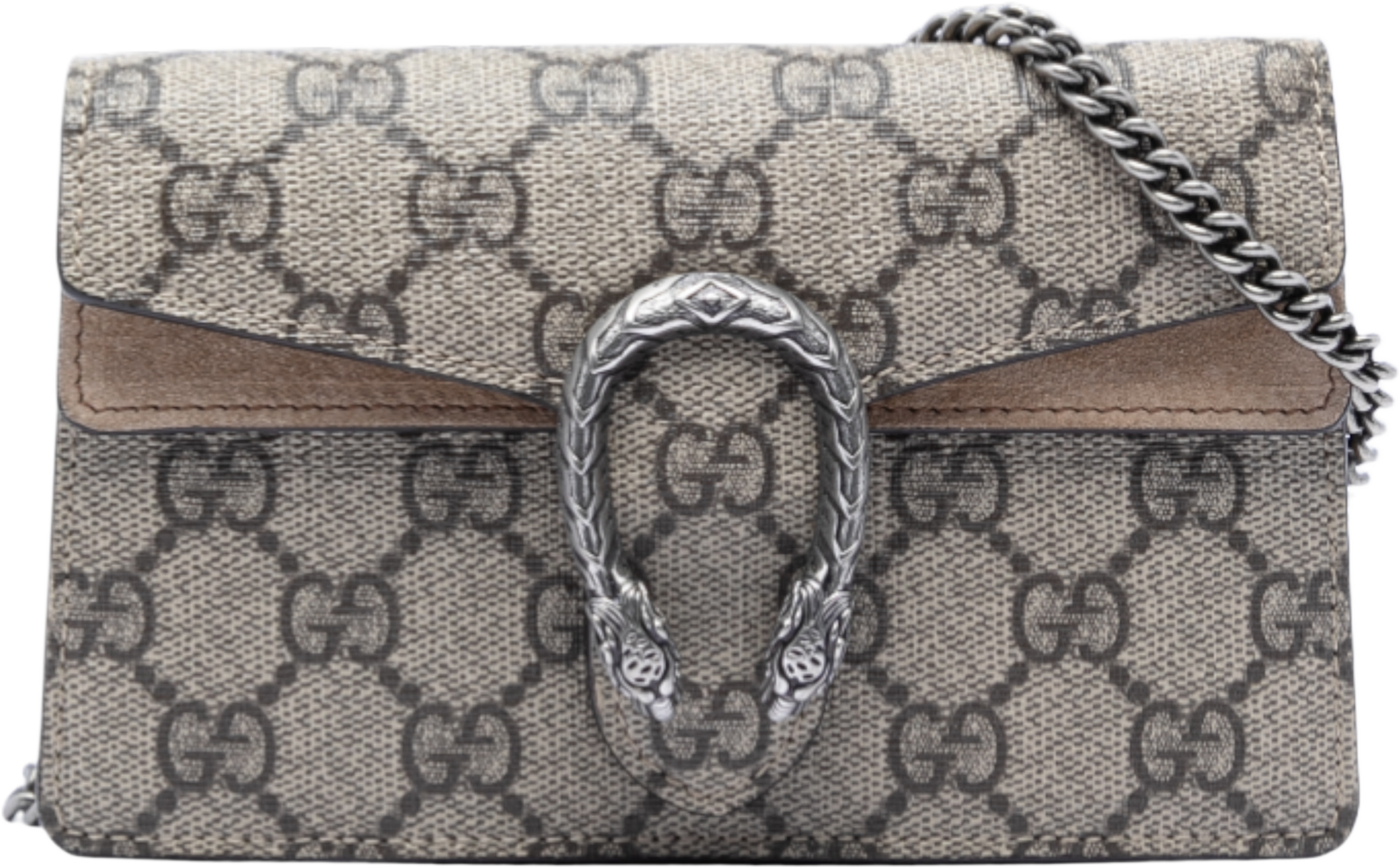 Gucci Mini Gg Supreme Dionysus Crossbody, från Luxclusif, i färgen beige. Klicka för att öppna bilden i stort format