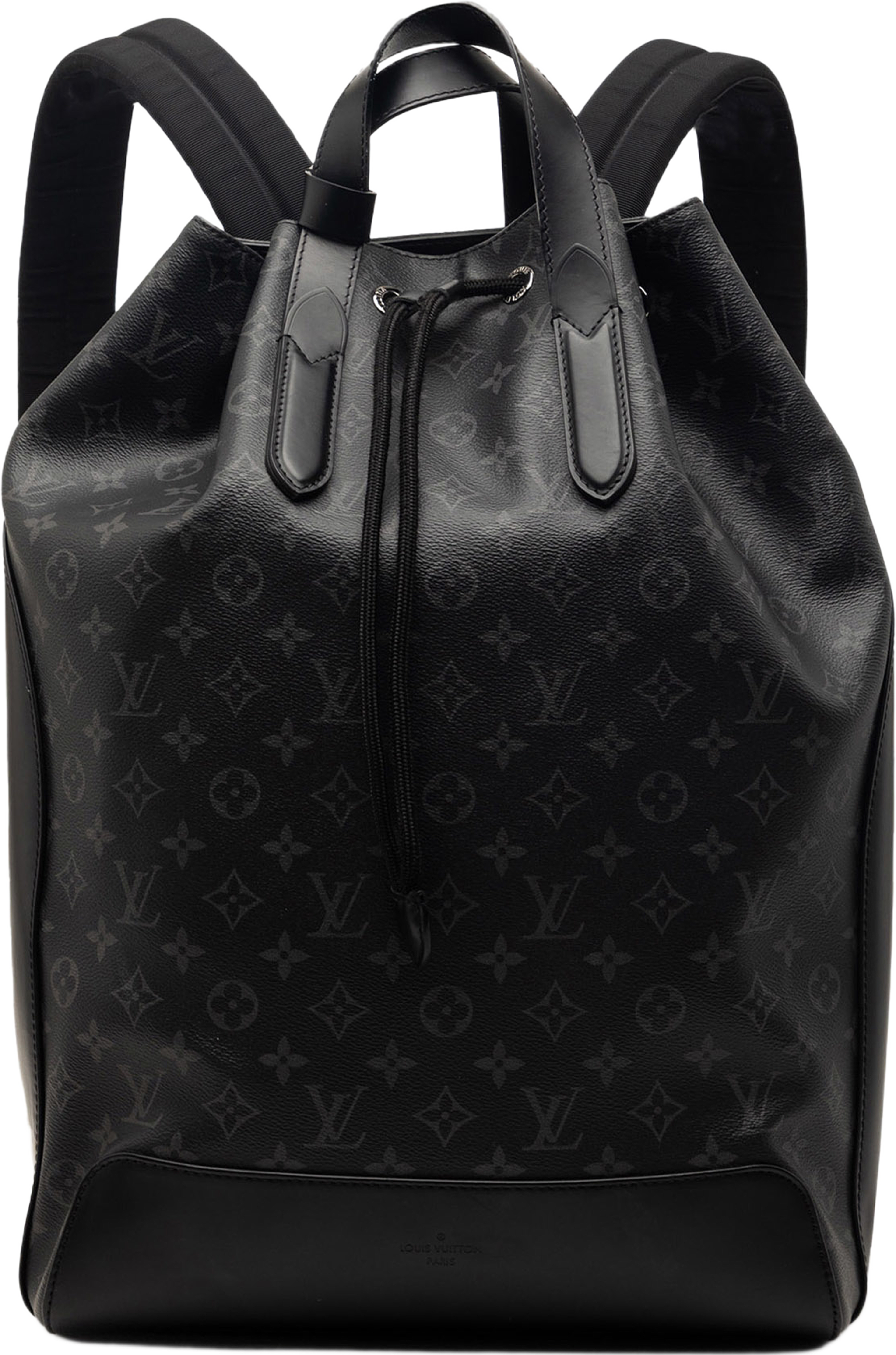 Louis Vuitton Fragment Monogram Eclipse Explorer Backpack, från Luxclusif, i färgen black. Klicka för att öppna bilden i stort format