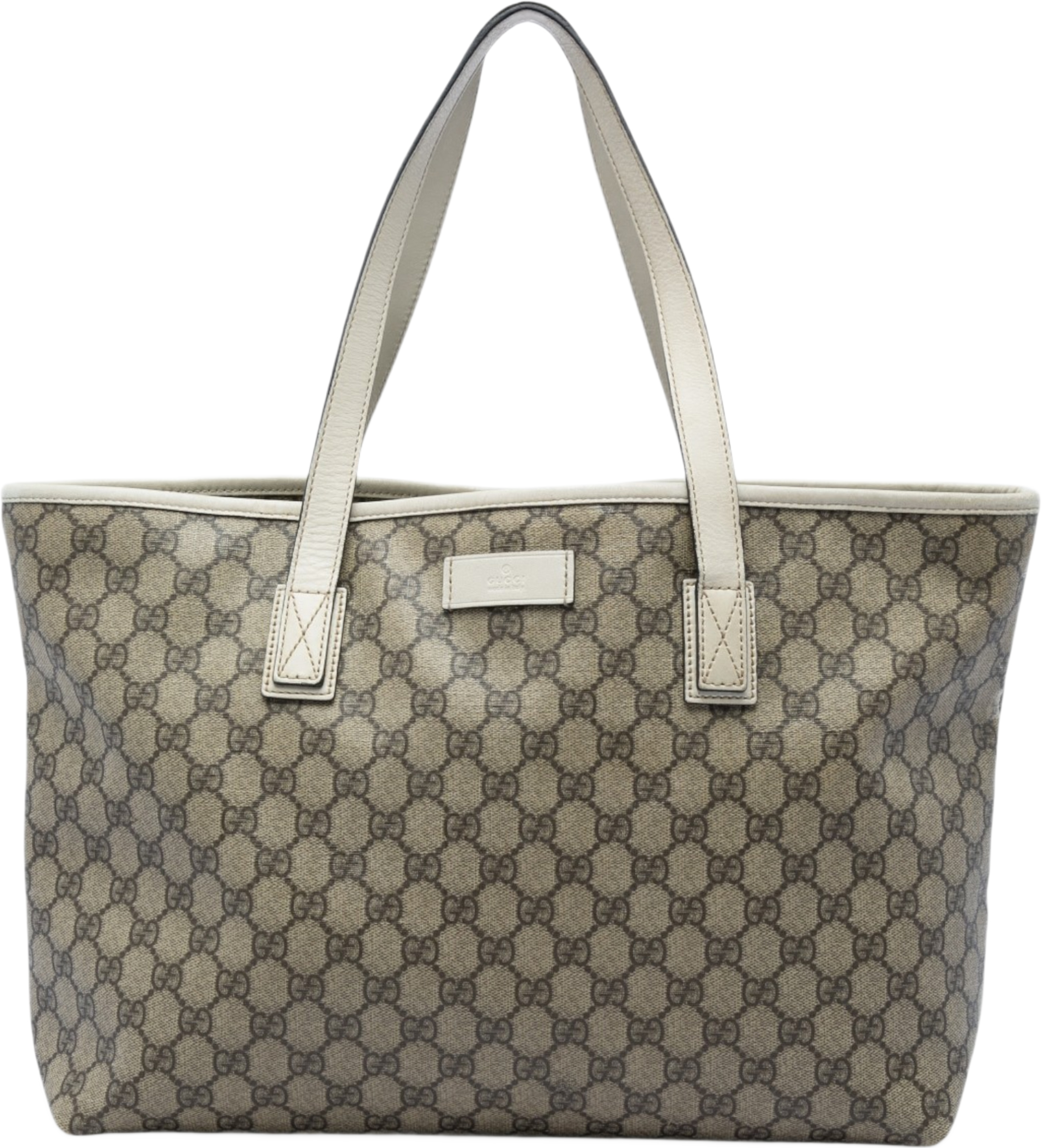 Gucci Medium Gg Supreme Tote, från Luxclusif, i färgen beige. Klicka för att öppna bilden i stort format