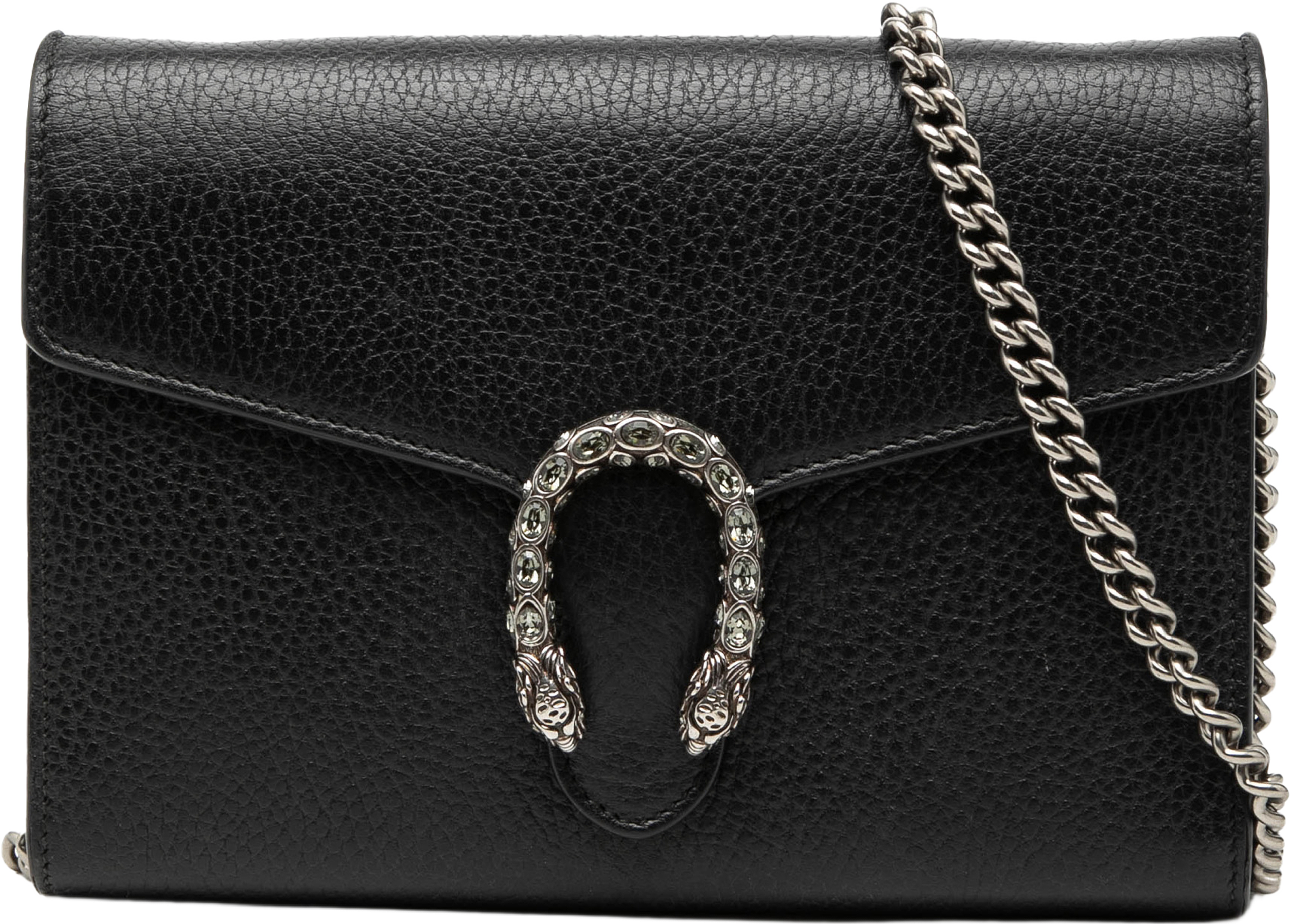 Gucci Leather Dionysus Wallet On Chain, från Luxclusif, i färgen black. Klicka för att öppna bilden i stort format