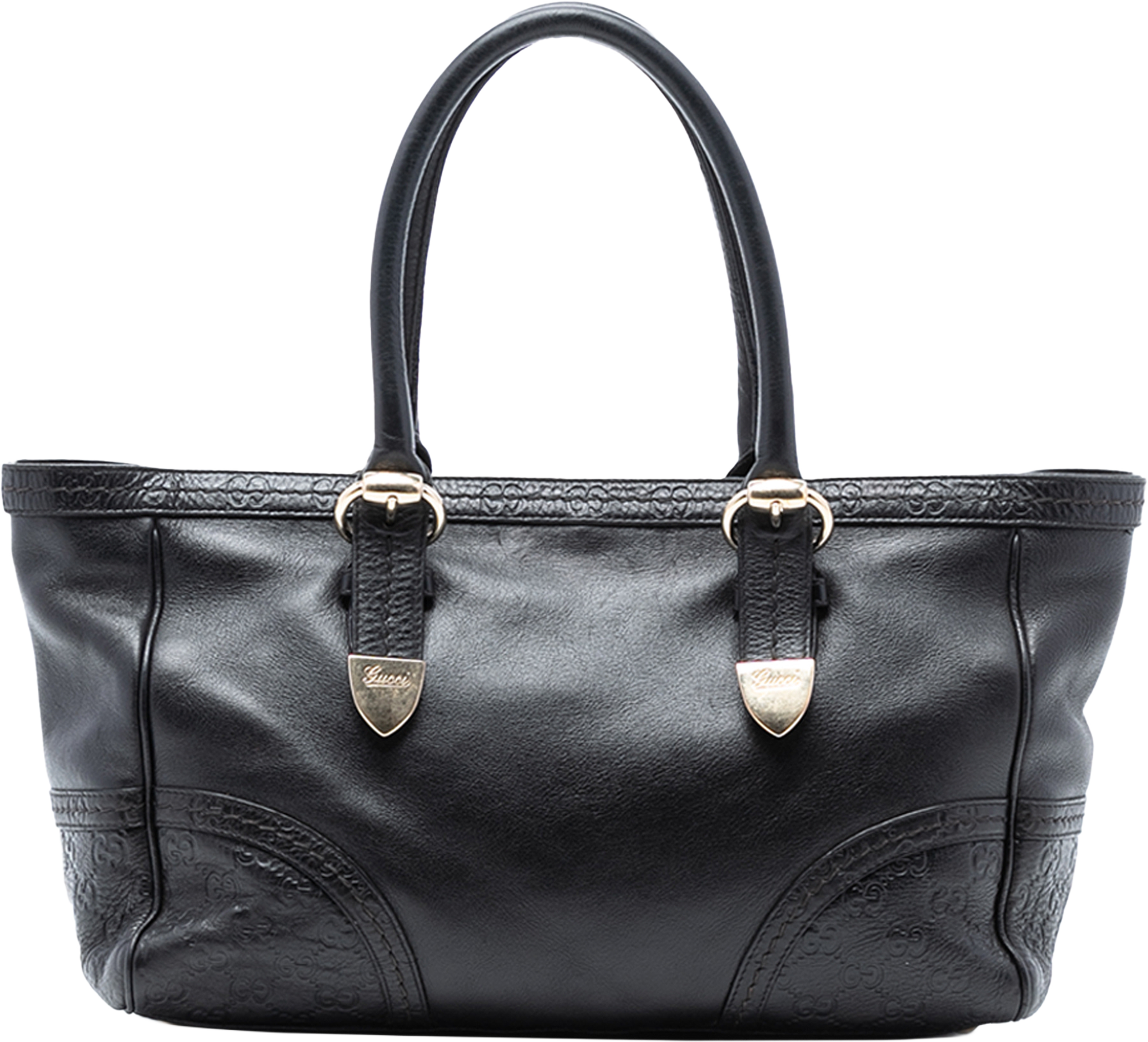 Gucci Leather Signoria Tote, från Luxclusif, i färgen black. Klicka för att öppna bilden i stort format