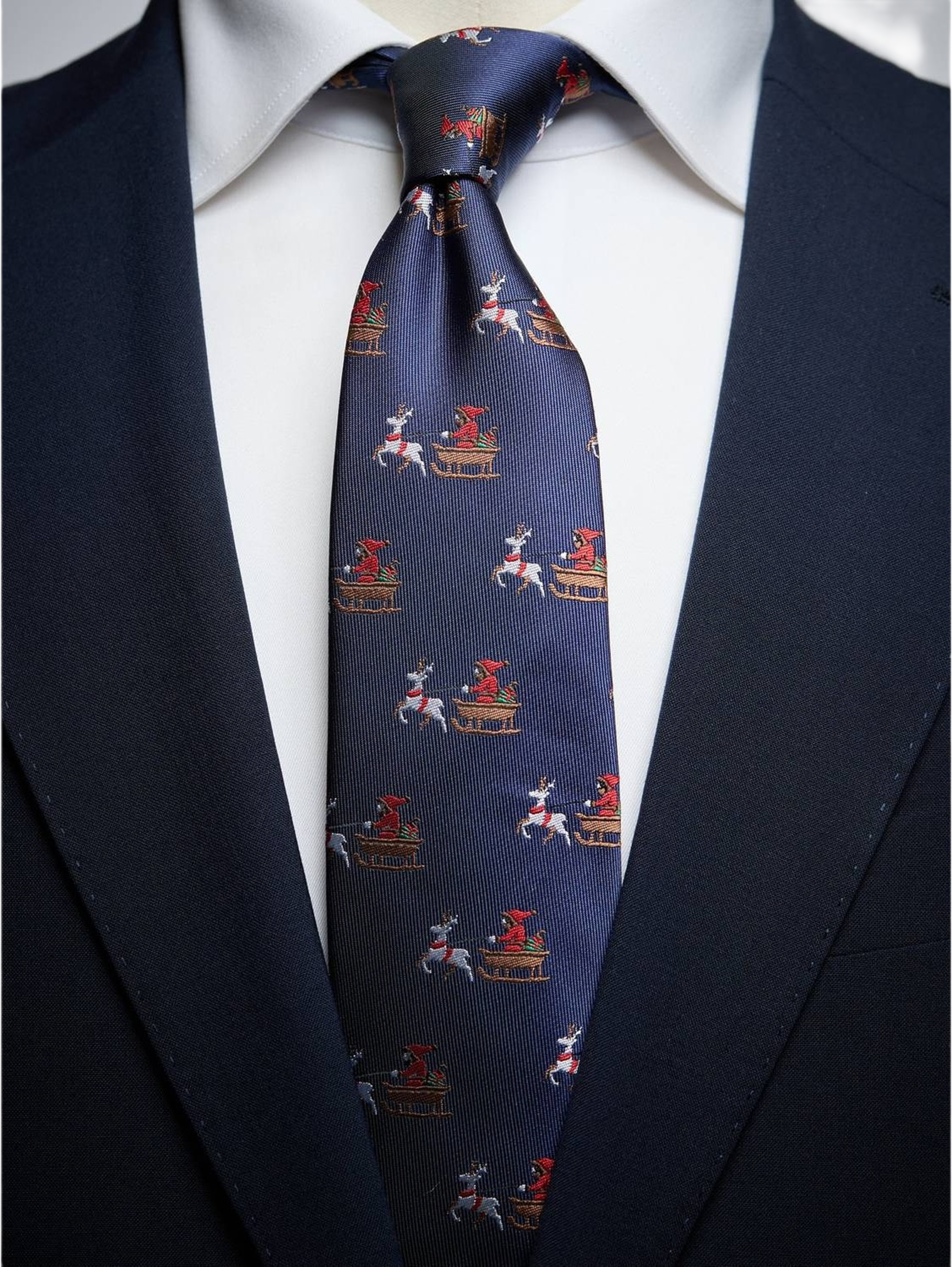 Christmas Santa In A Sleigh Tie
