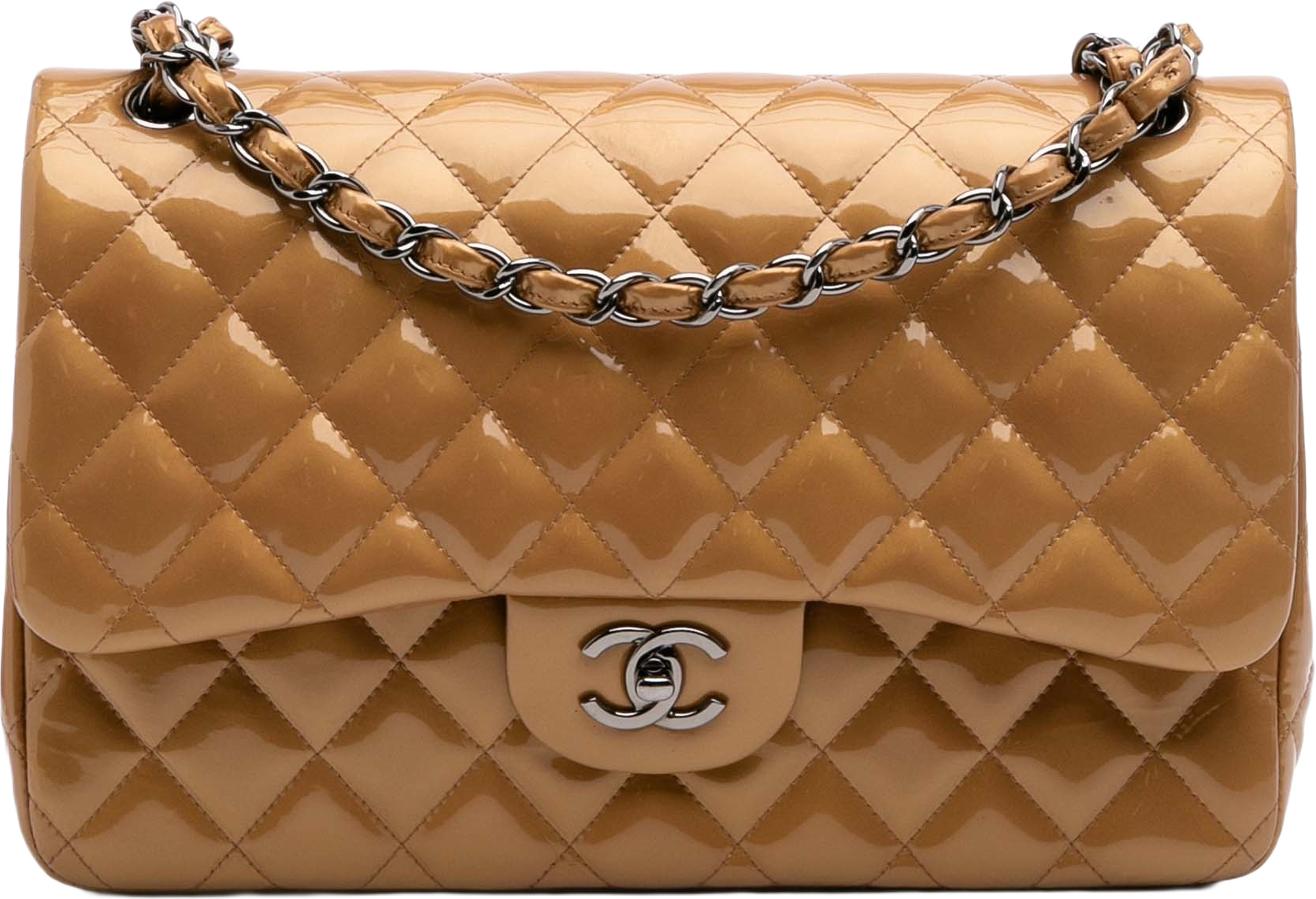 Chanel Jumbo Classic Metallic Patent Double Flap