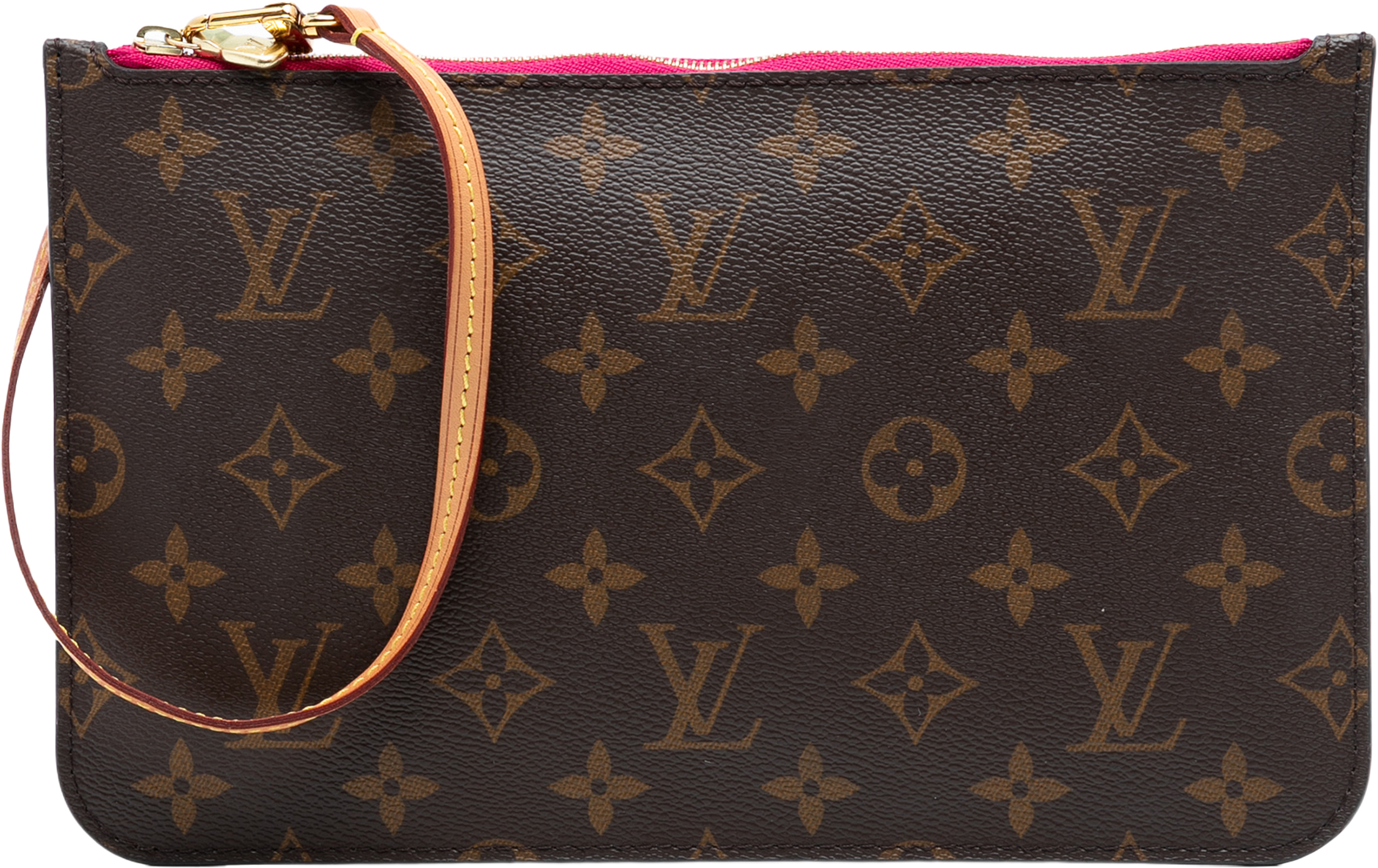 Louis Vuitton Monogram Neverfull Pouch, från Luxclusif, i färgen brown. Klicka för att öppna bilden i stort format