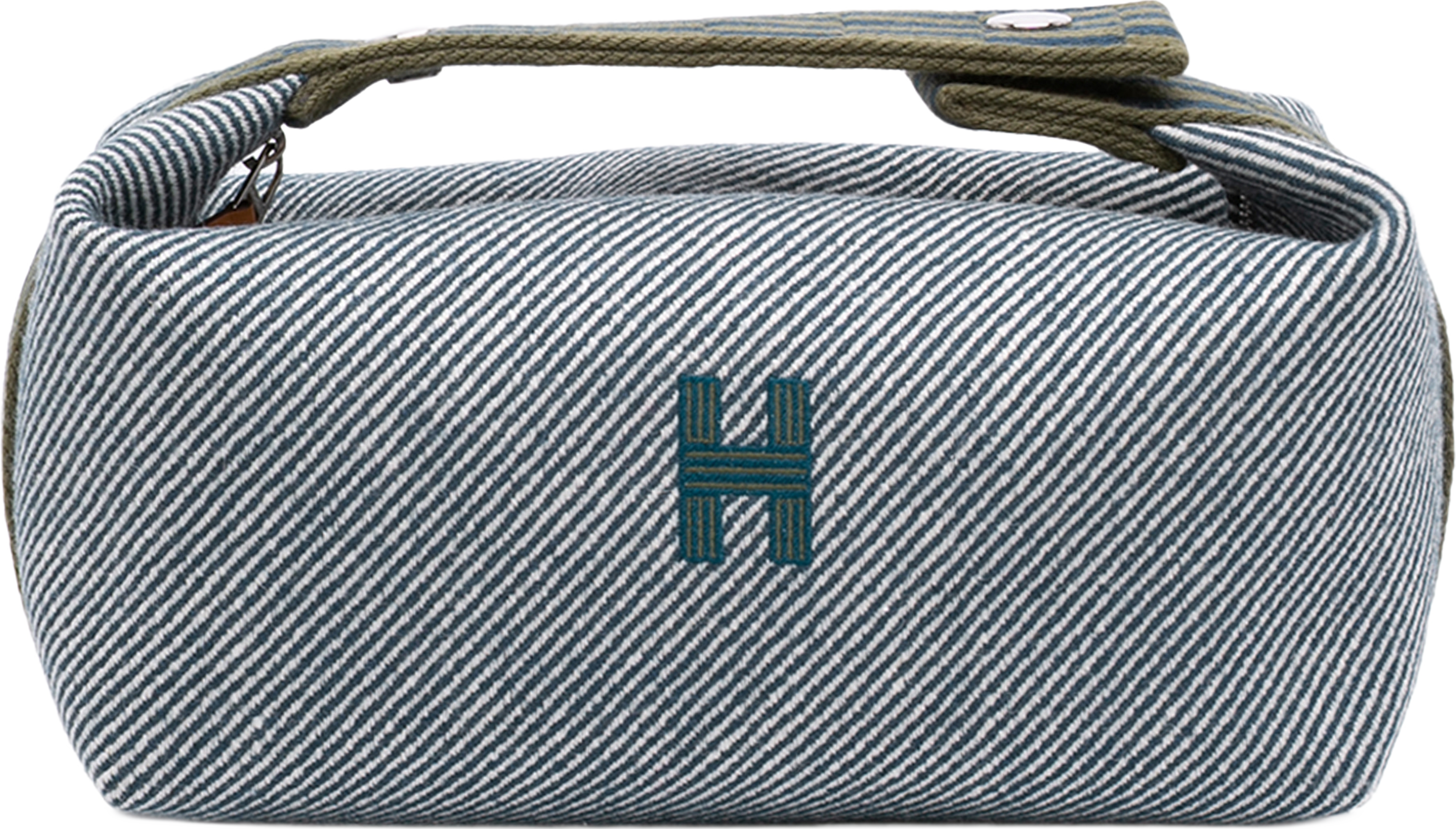 Hermès Small Wool Bride A Brac H Natte Case, från Luxclusif, i färgen blå. Klicka för att öppna bilden i stort format