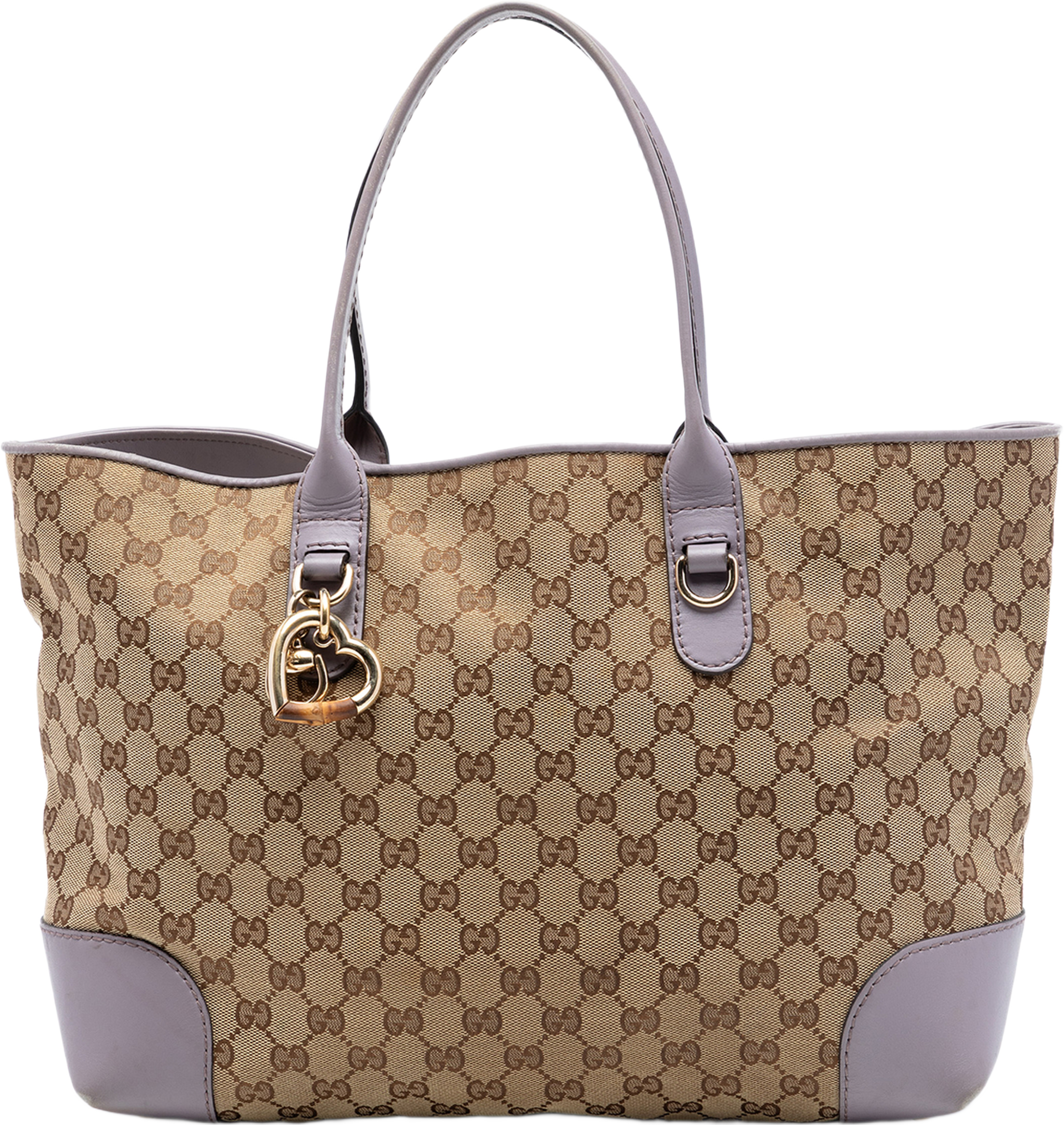 Gucci Gg Canvas Heart Bit Tote, från Luxclusif, i färgen beige. Klicka för att öppna bilden i stort format