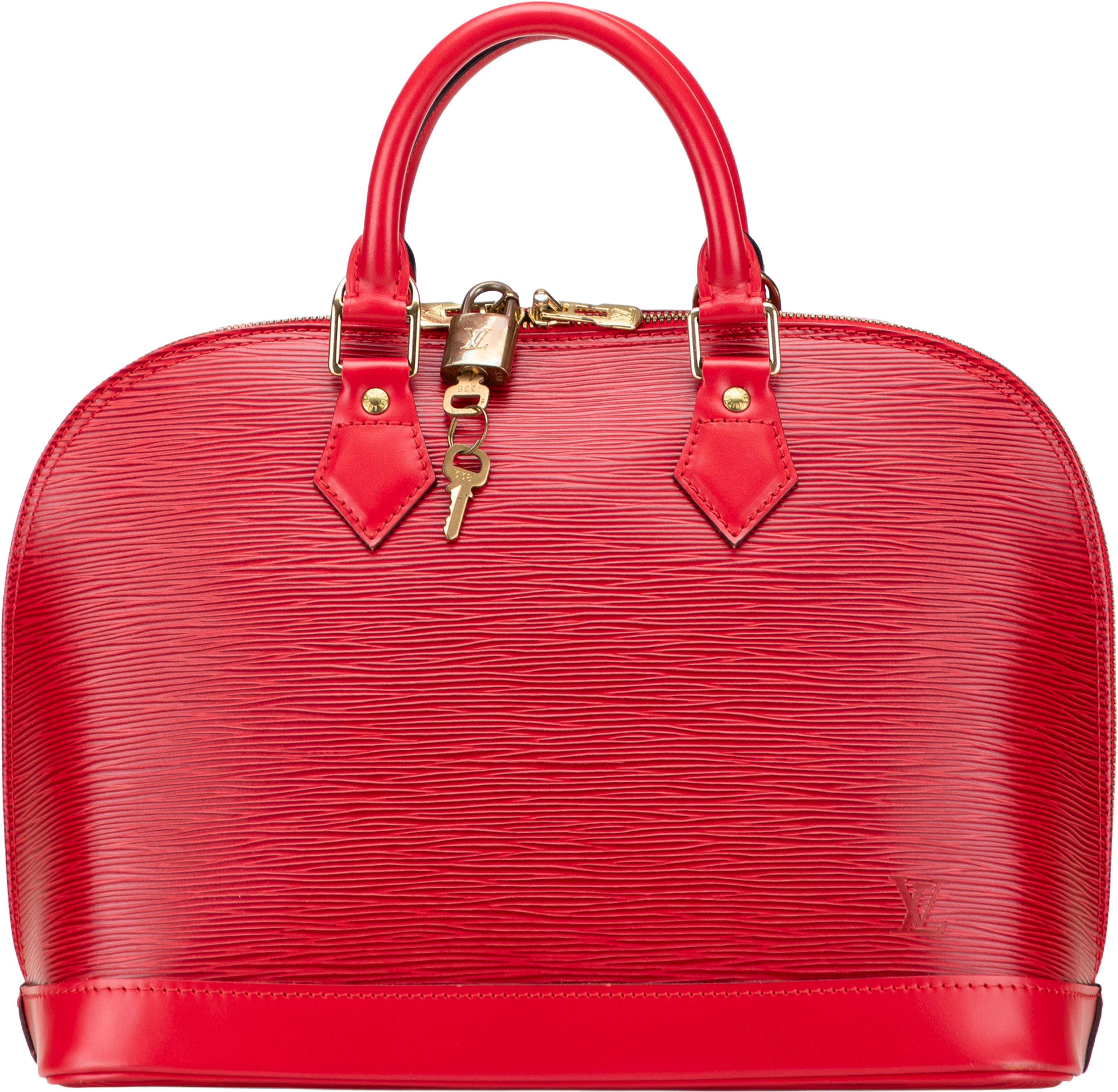 Louis Vuitton Epi Alma Pm, från Luxclusif, i färgen red. Klicka för att öppna bilden i stort format