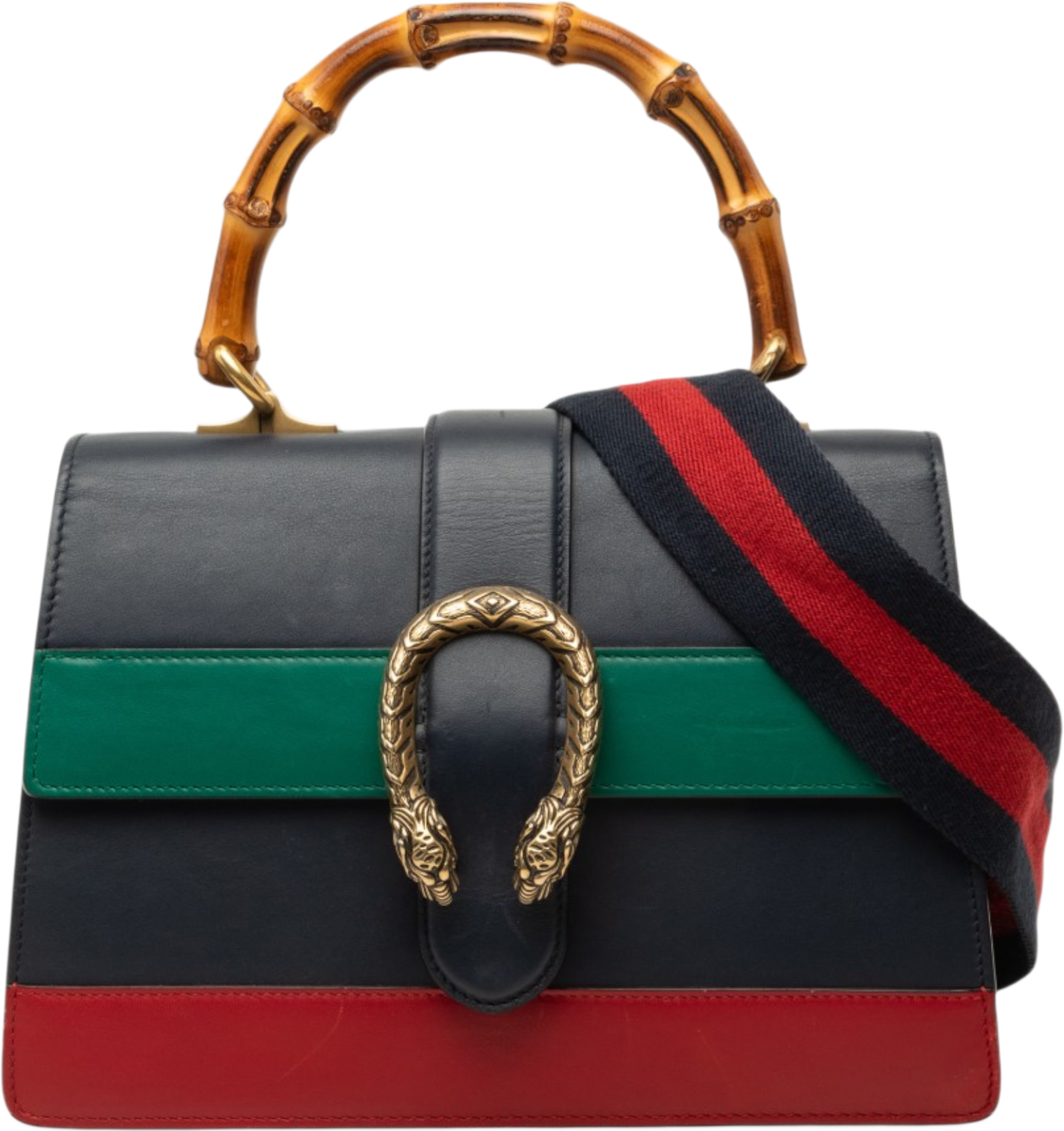 Gucci Medium Calfskin Bamboo Dionysus Web Satchel, från Luxclusif, i färgen blå. Klicka för att öppna bilden i stort format