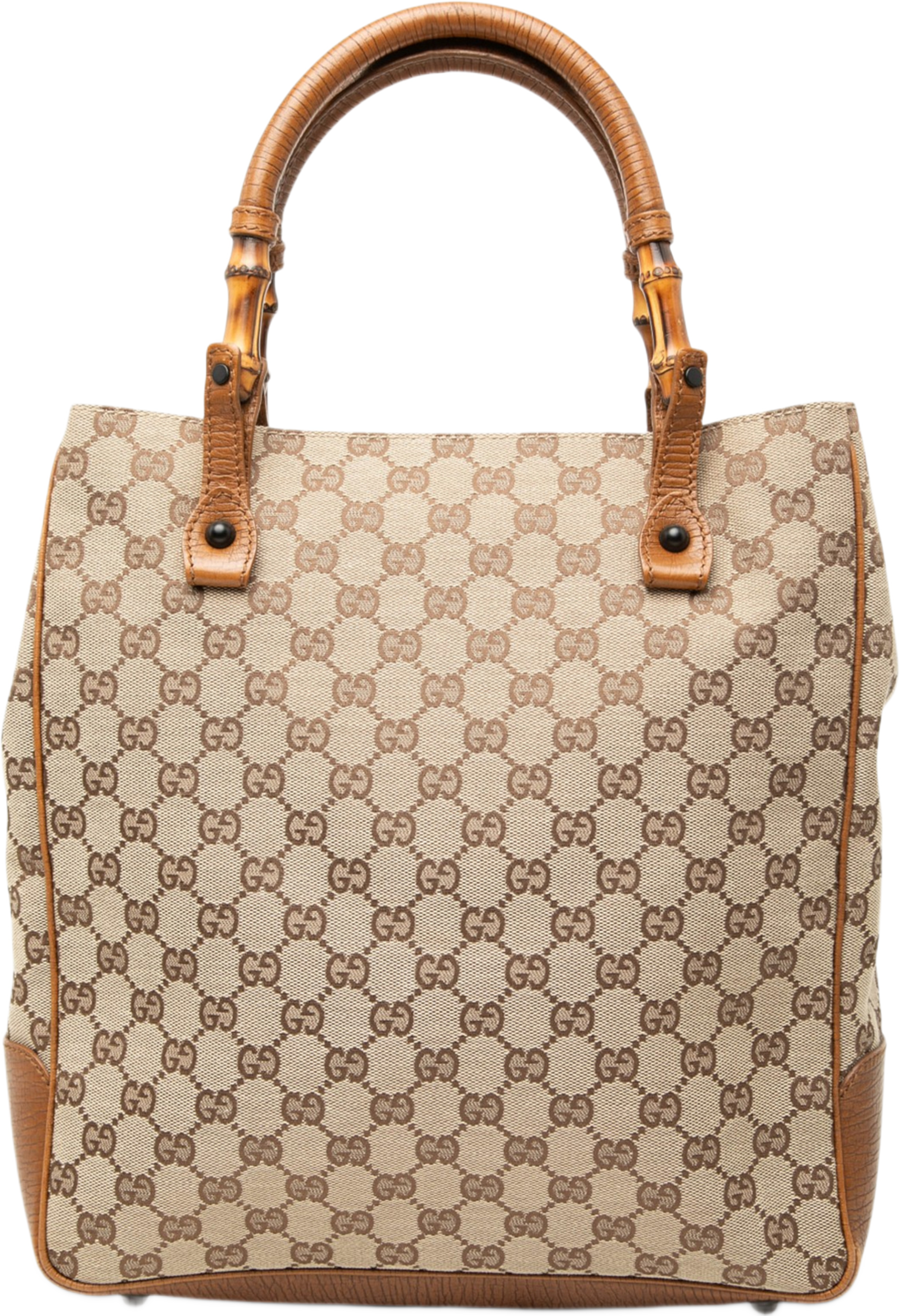 Gucci Gg Canvas Bamboo Tote, från Luxclusif, i färgen beige. Klicka för att öppna bilden i stort format
