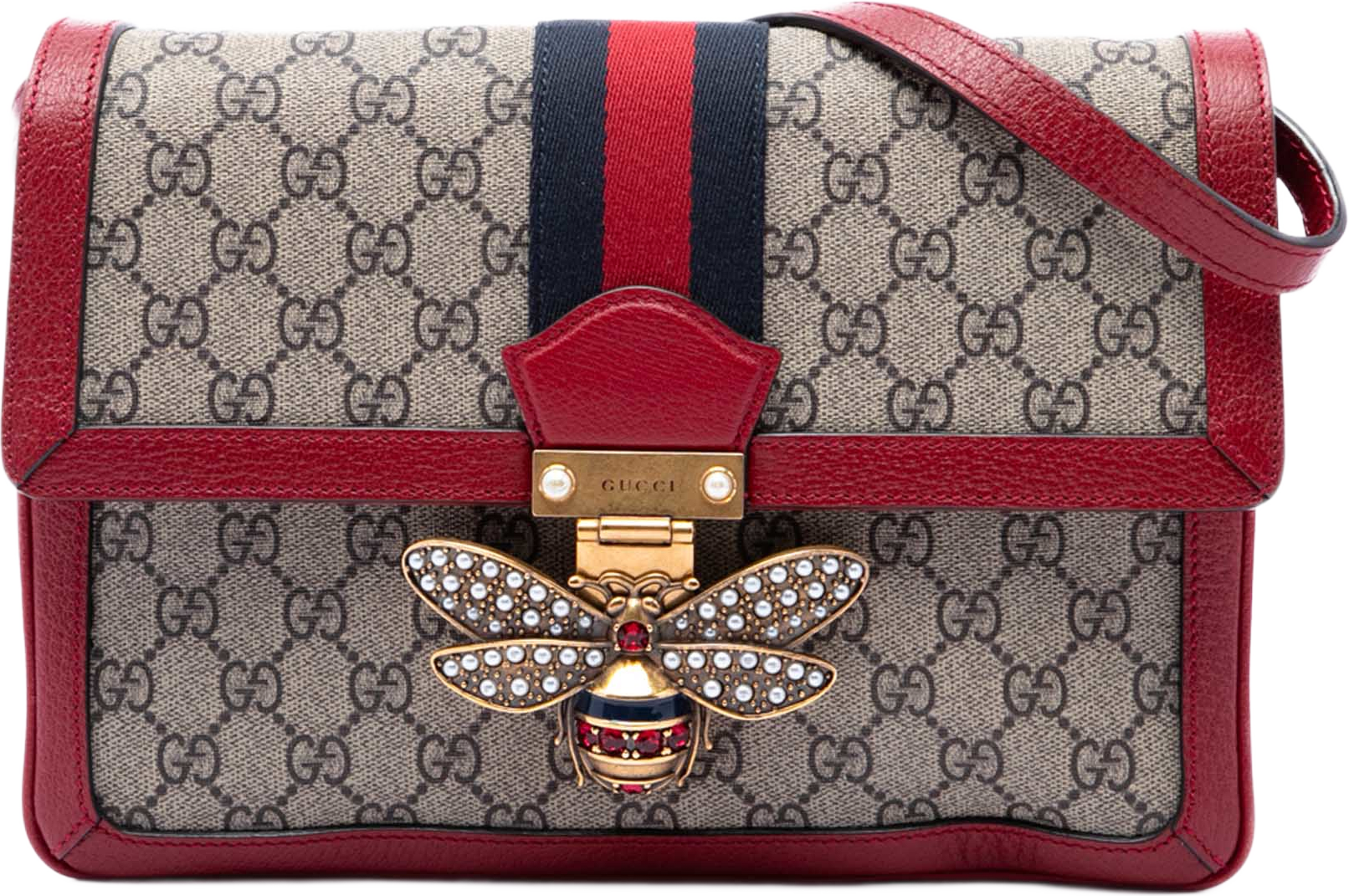 Gucci Gg Supreme Queen Margaret Crossbody, från Luxclusif, i färgen beige. Klicka för att öppna bilden i stort format