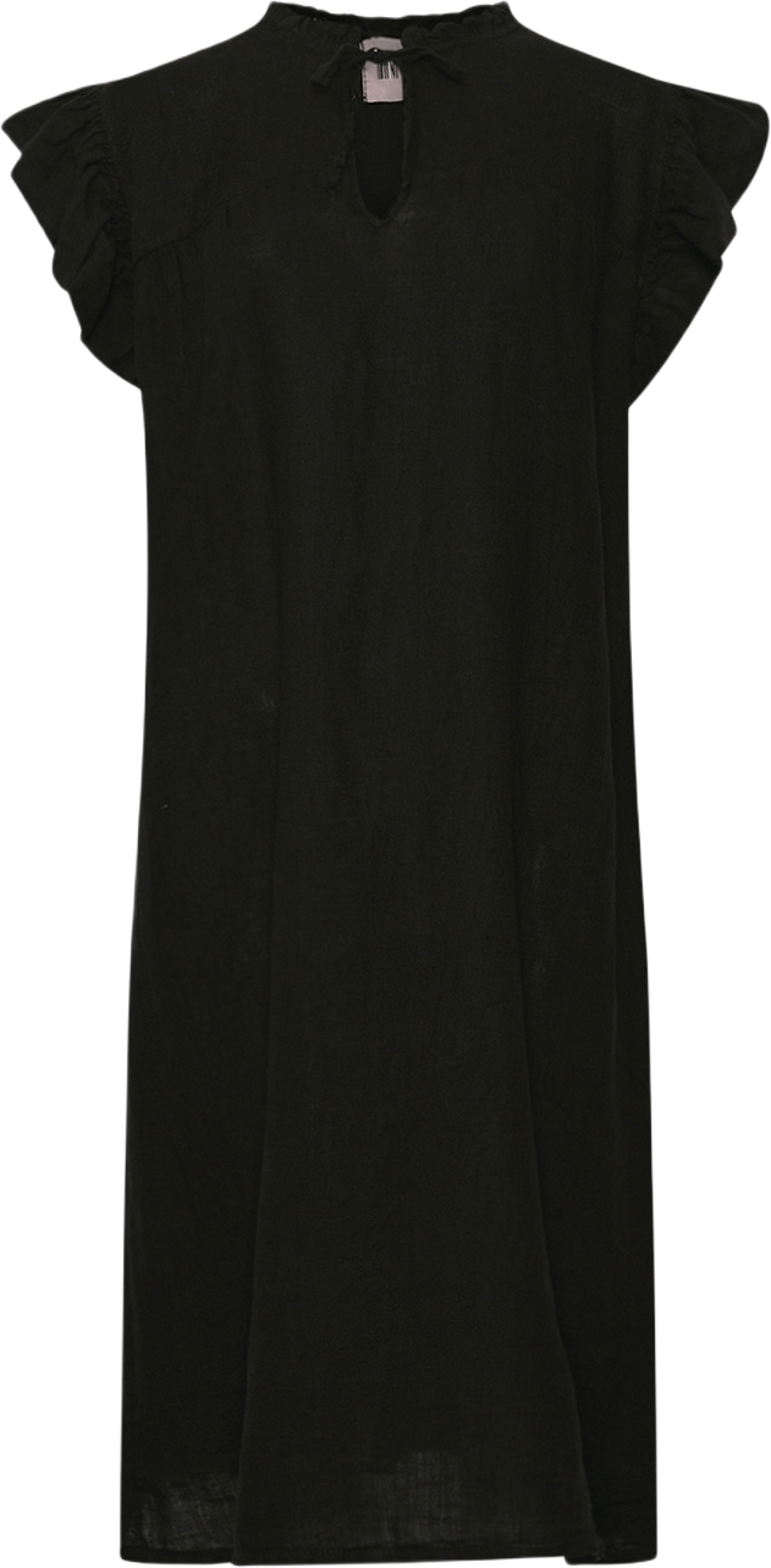 Etta, Frill Dress, Linen - Black
