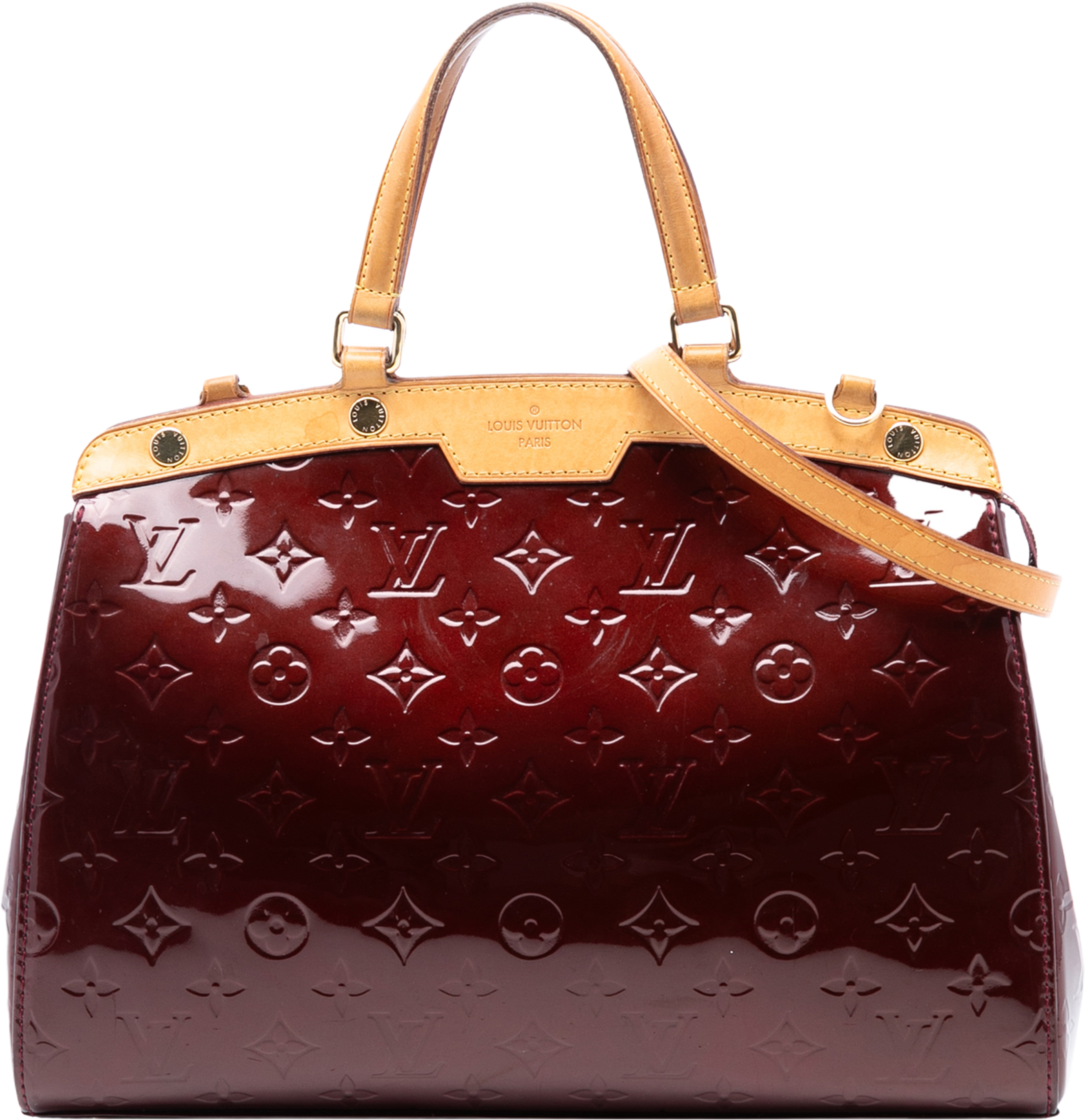 Louis Vuitton Monogram Vernis Brea Mm, från Luxclusif, i färgen bordeaux. Klicka för att öppna bilden i stort format