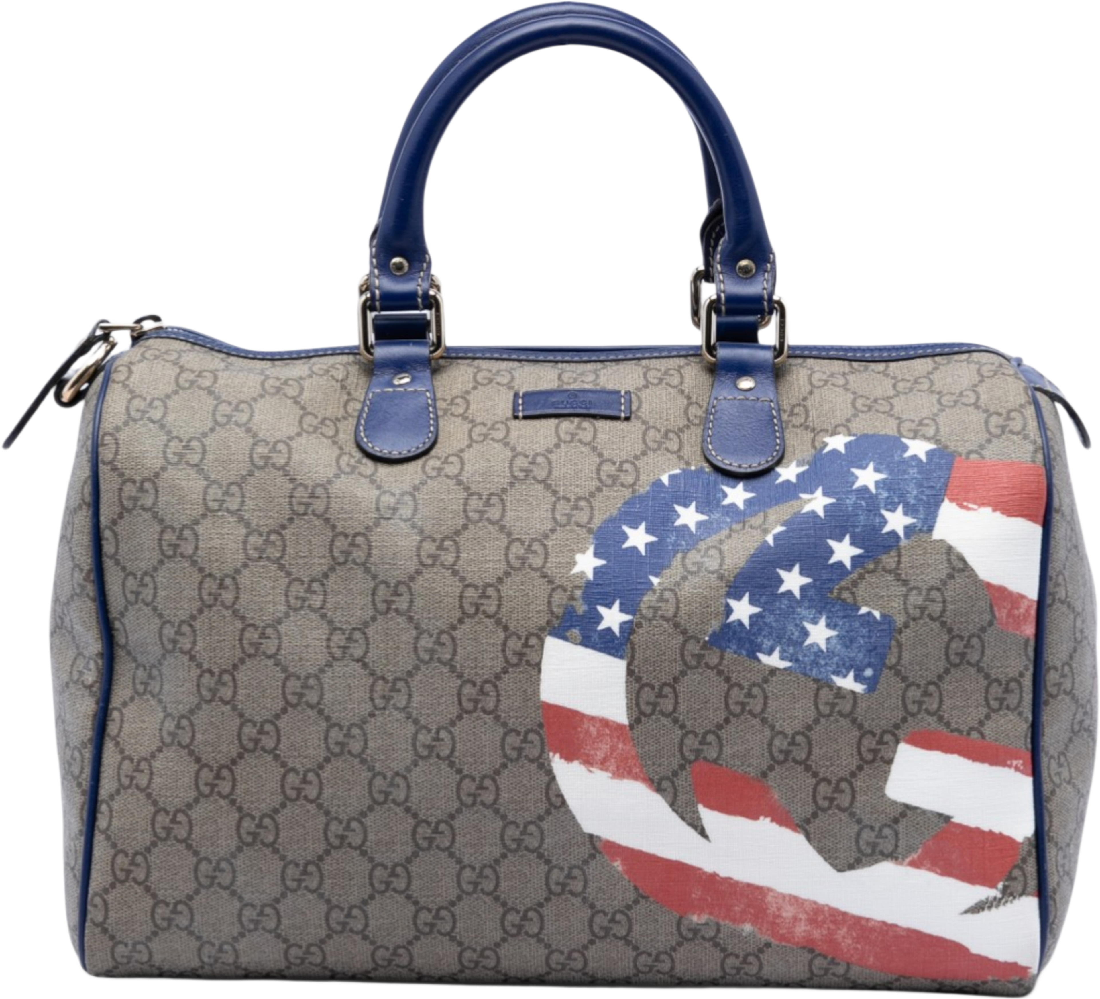 Gucci Unicef Medium Gg Supreme American Flag Joy Boston Bag, från Luxclusif, i färgen beige. Klicka för att öppna bilden i stort format