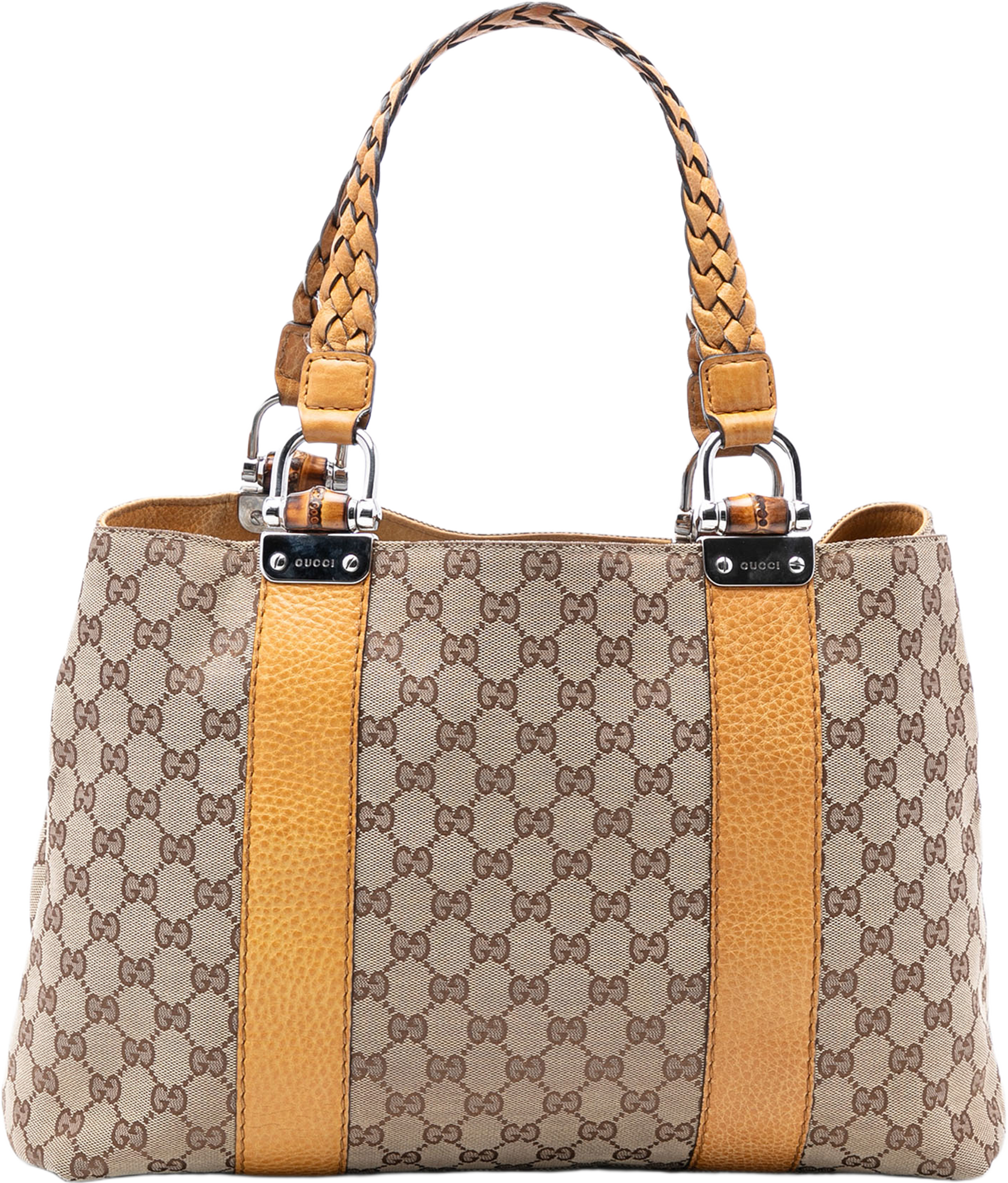 Gucci Gg Canvas Bamboo Libeccio Tote, från Luxclusif, i färgen beige. Klicka för att öppna bilden i stort format