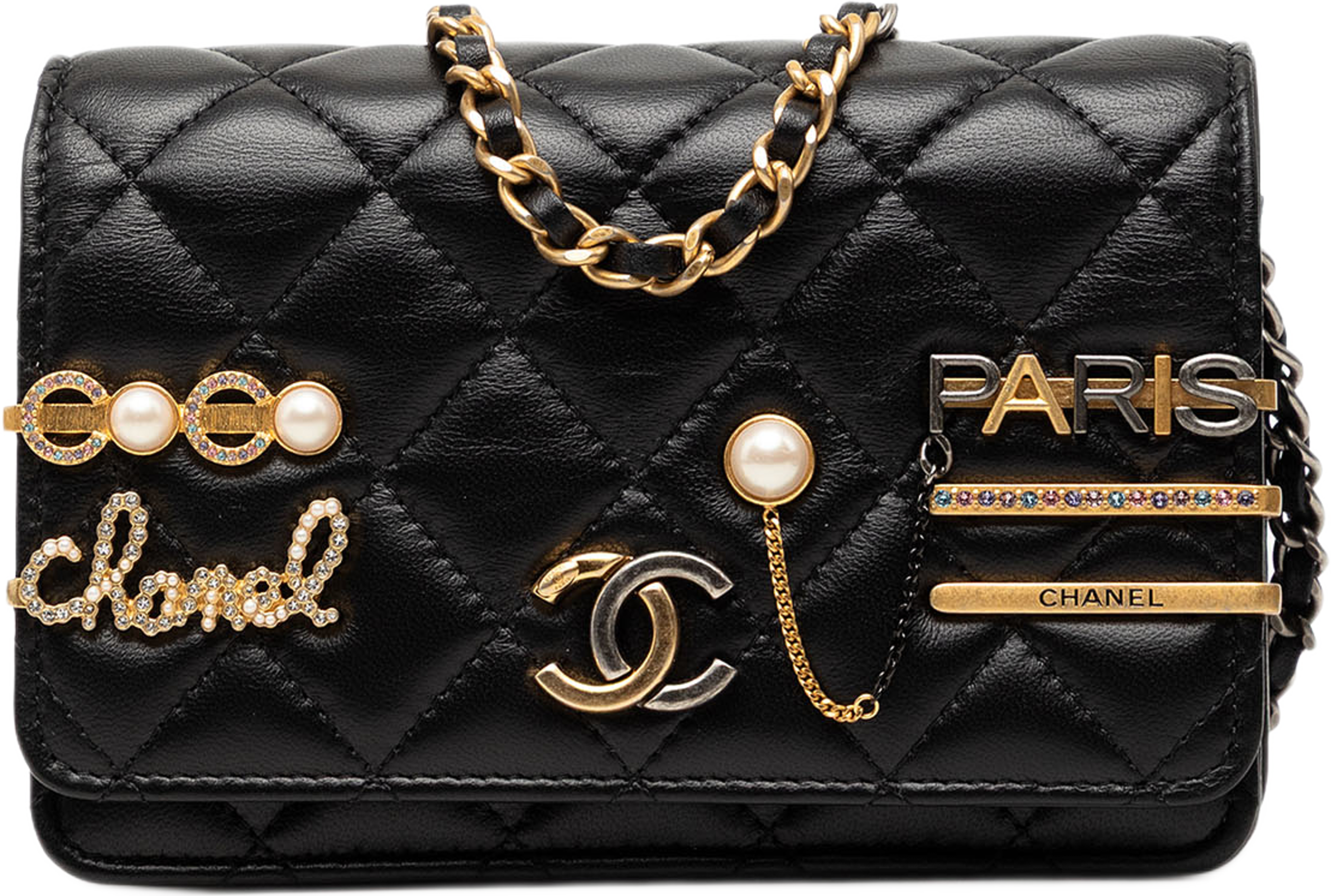 Chanel Mini Cc Quilted Lambskin Coco Clips Wallet On Chain, från Luxclusif, i färgen svart. Klicka för att öppna bilden i stort format