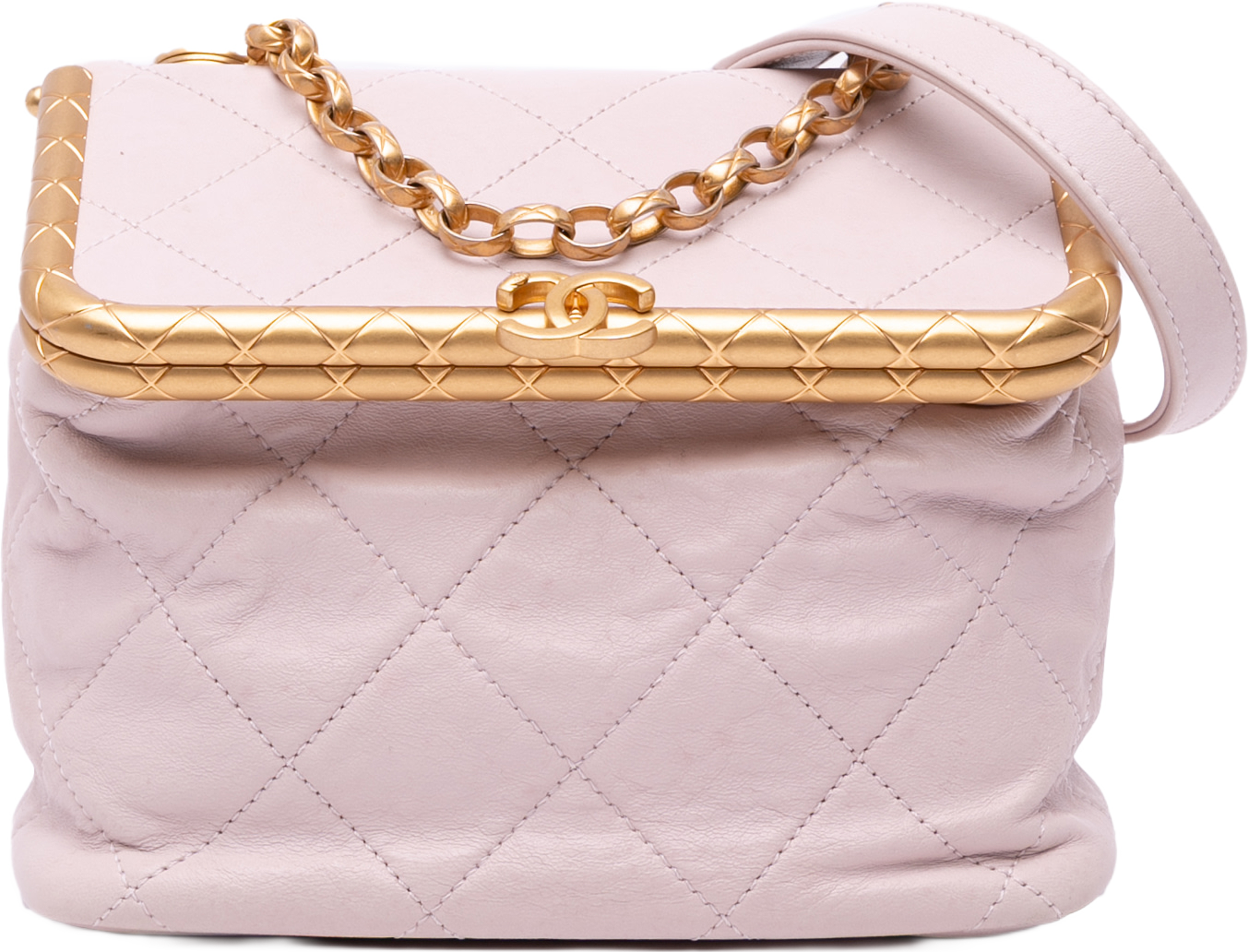 Chanel Quilted Lambskin My Crush Vanity Bag, från Luxclusif, i färgen light pink. Klicka för att öppna bilden i stort format