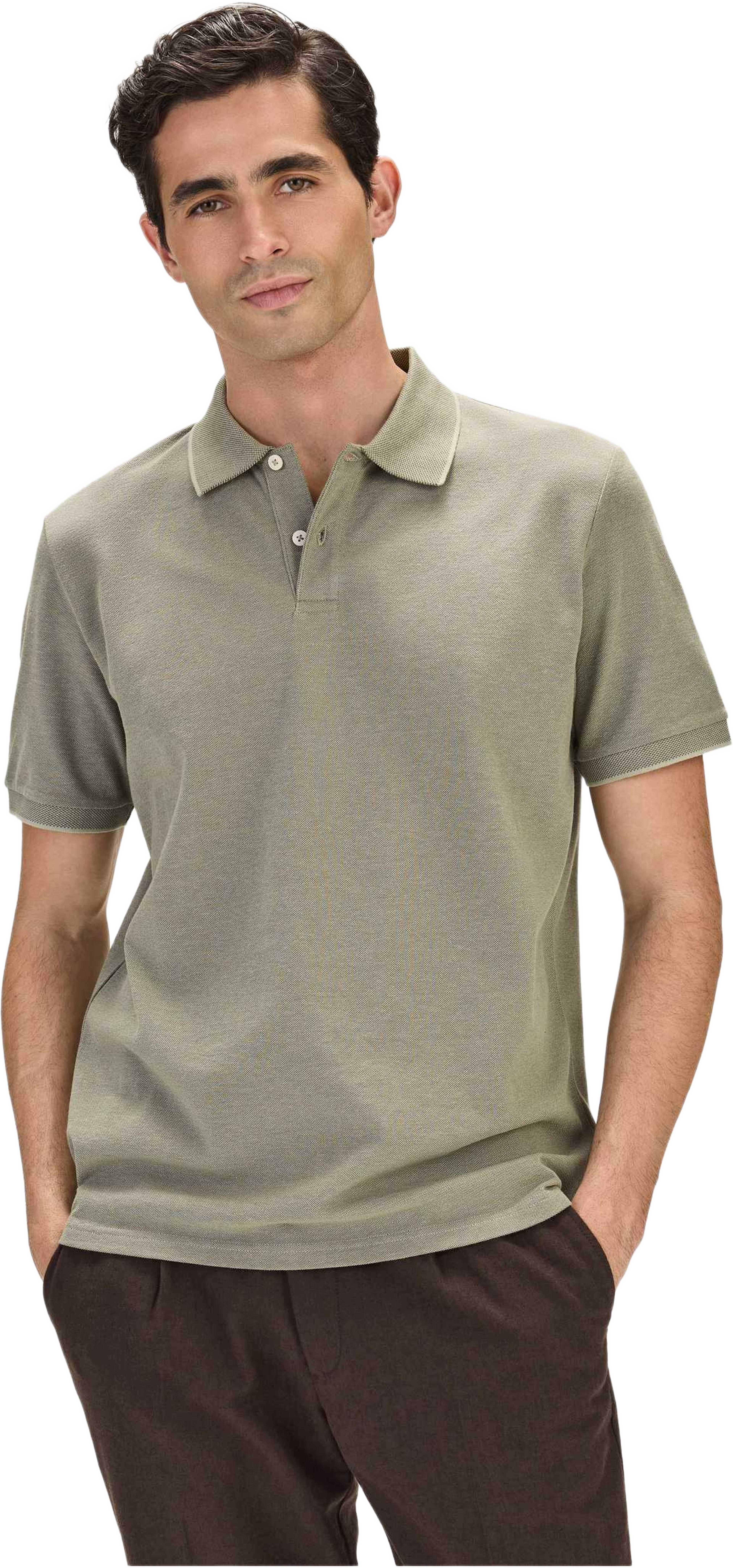 Cotton S/s Jersey Polo (ove), från John Henric, i färgen green. Klicka för att öppna bilden i stort format