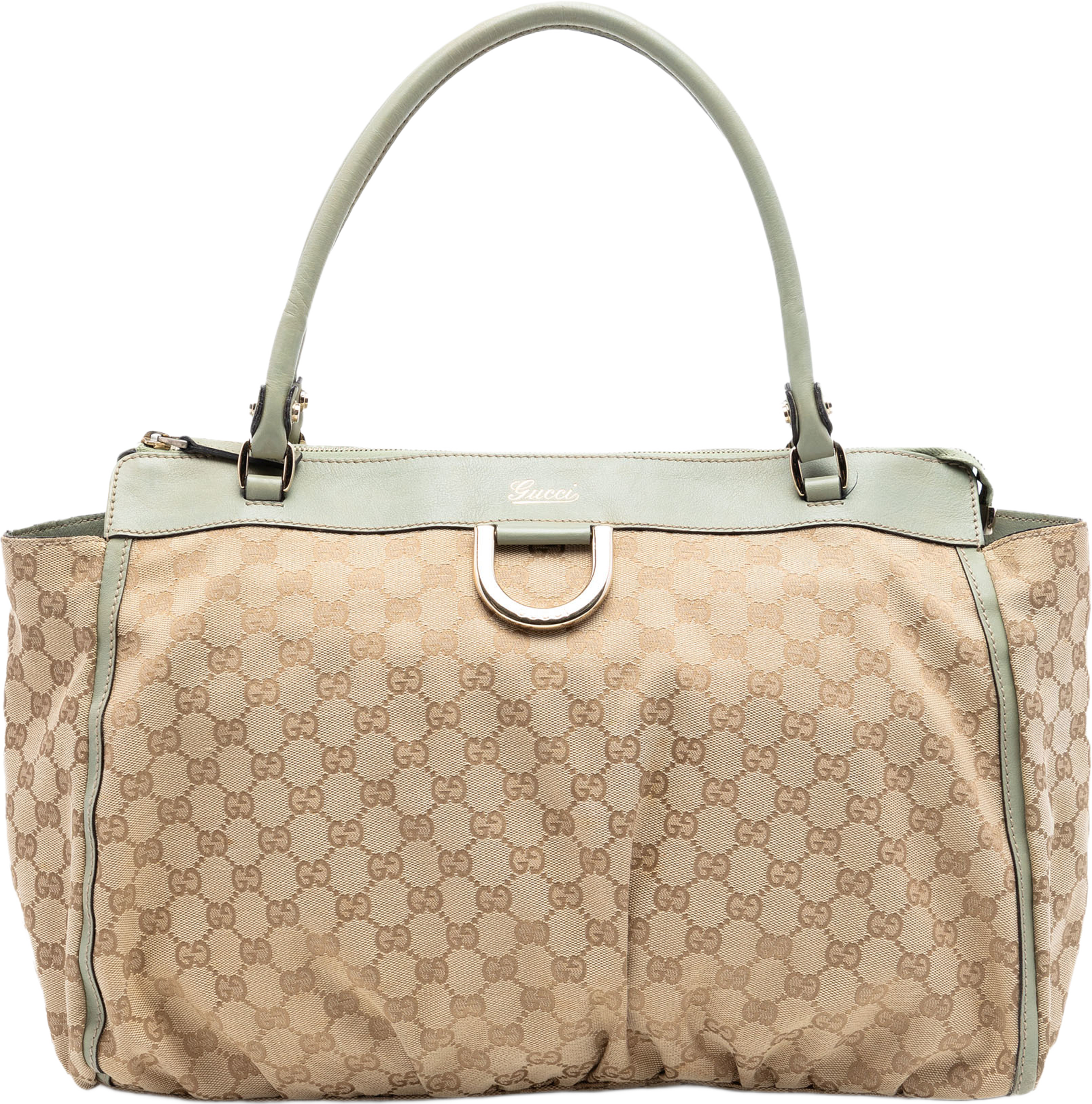 Gucci Gg Canvas Abbey D Ring Tote, från Luxclusif, i färgen beige. Klicka för att öppna bilden i stort format