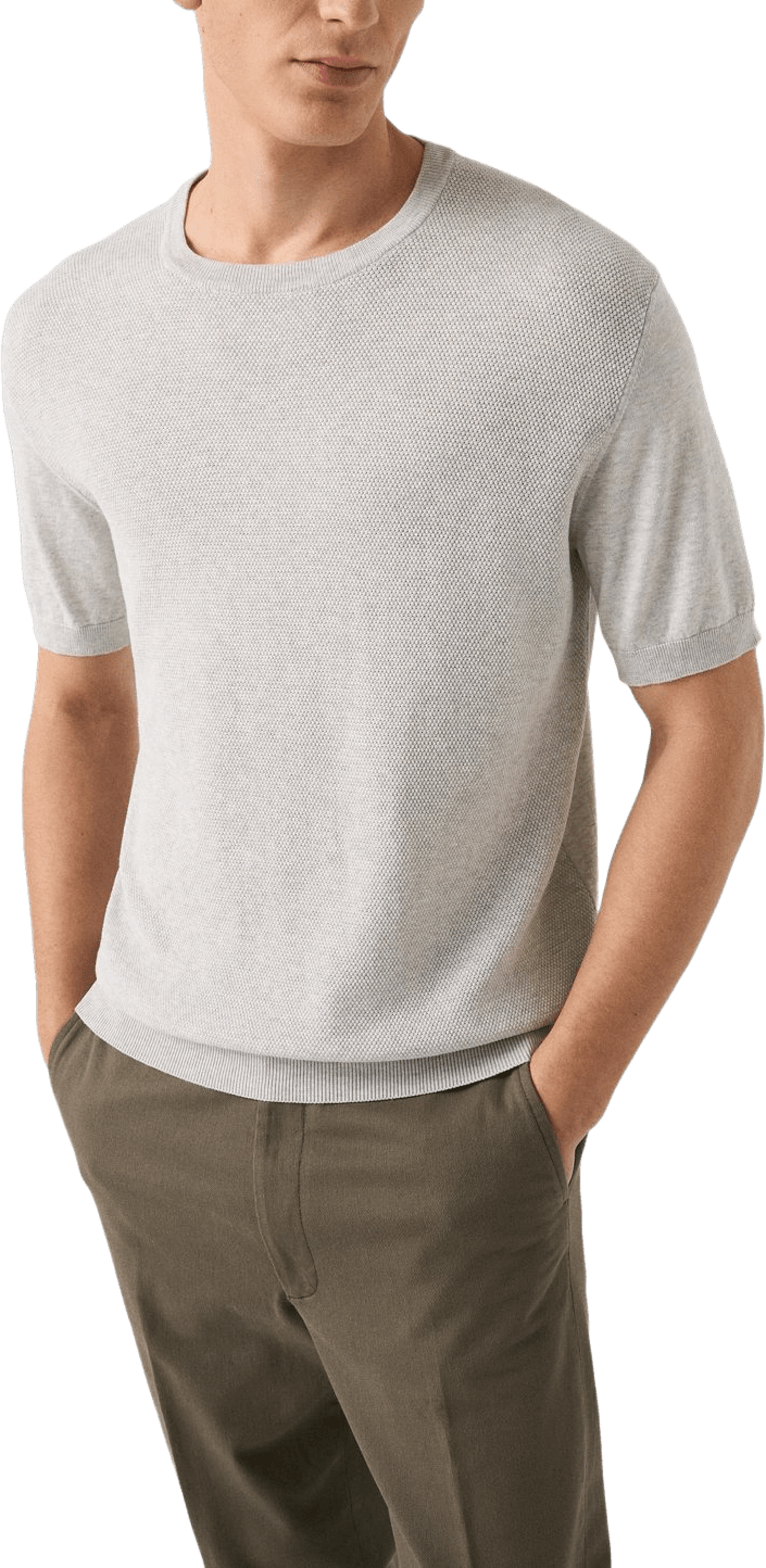 T-shirt Med Strukturerad Crew Neck