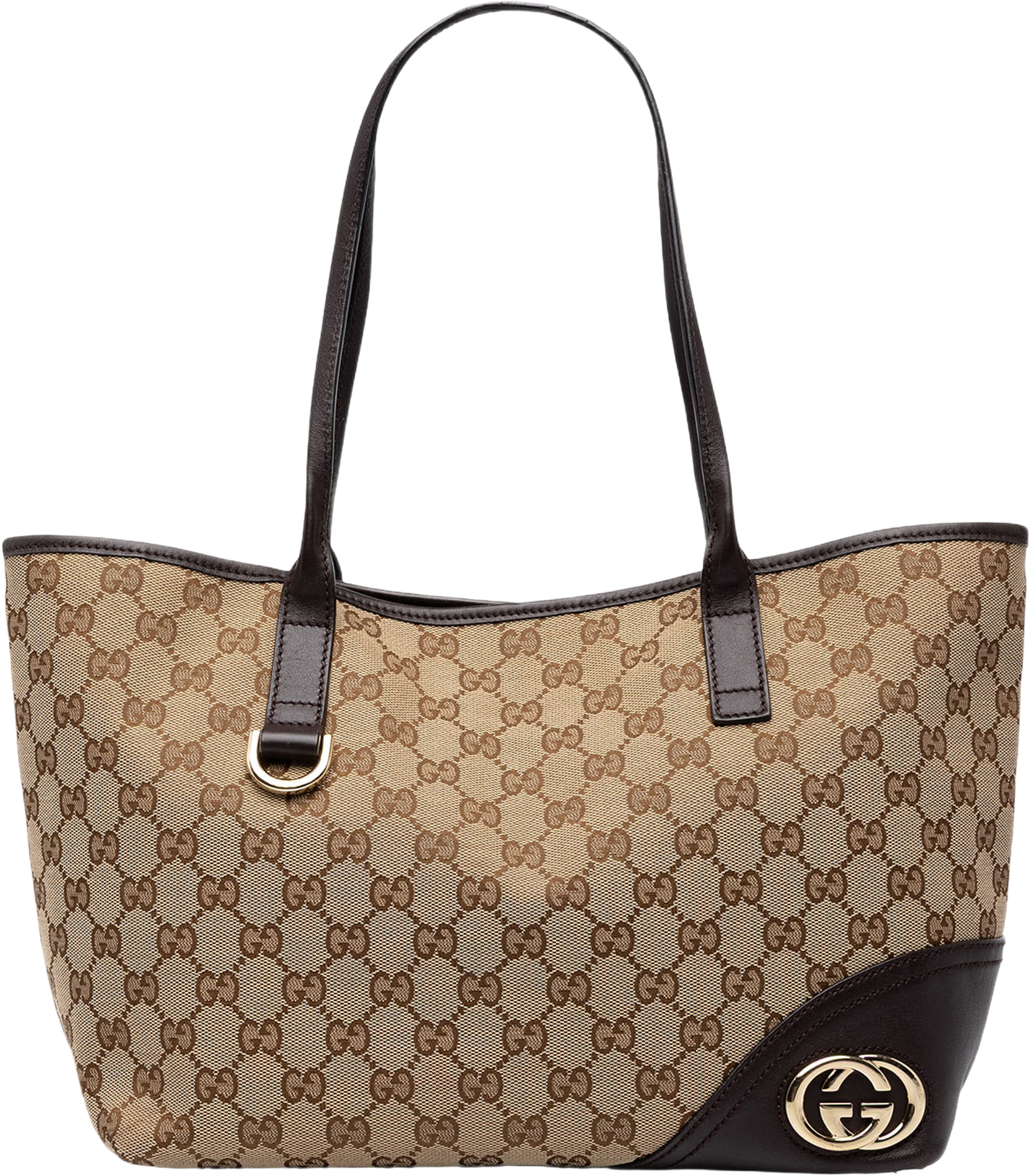 Gucci Gg Canvas New Britt Tote, från Luxclusif, i färgen beige. Klicka för att öppna bilden i stort format