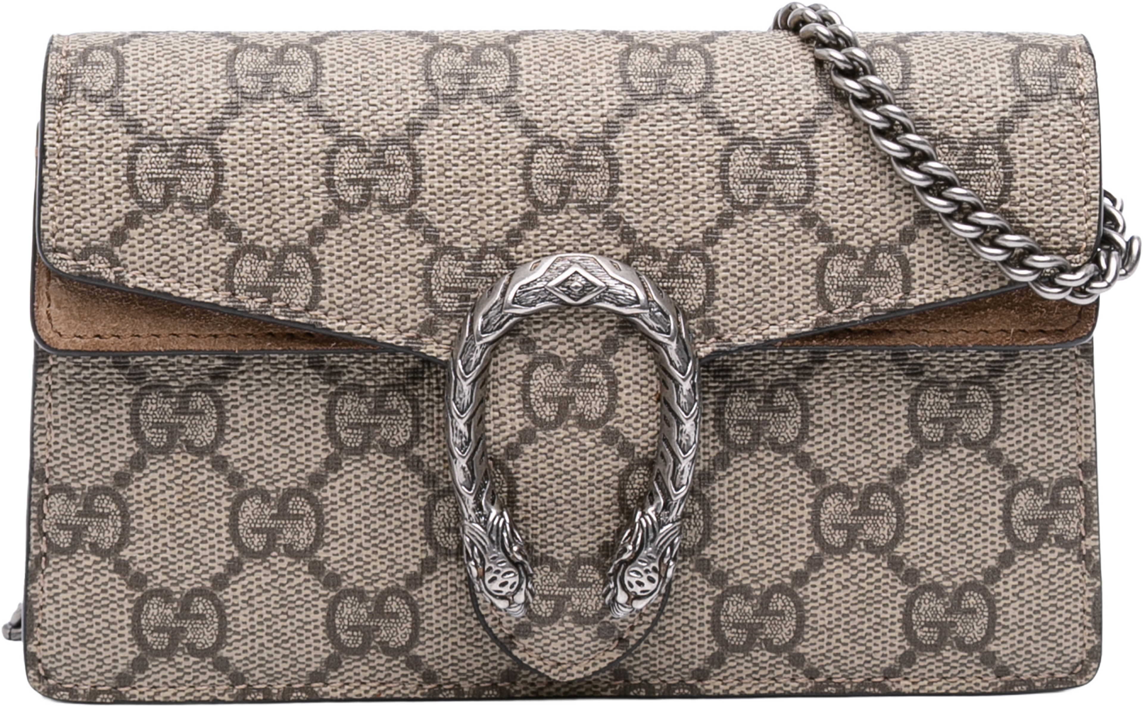 Gucci Mini Gg Supreme Dionysus Crossbody, från Luxclusif, i färgen brown. Klicka för att öppna bilden i stort format