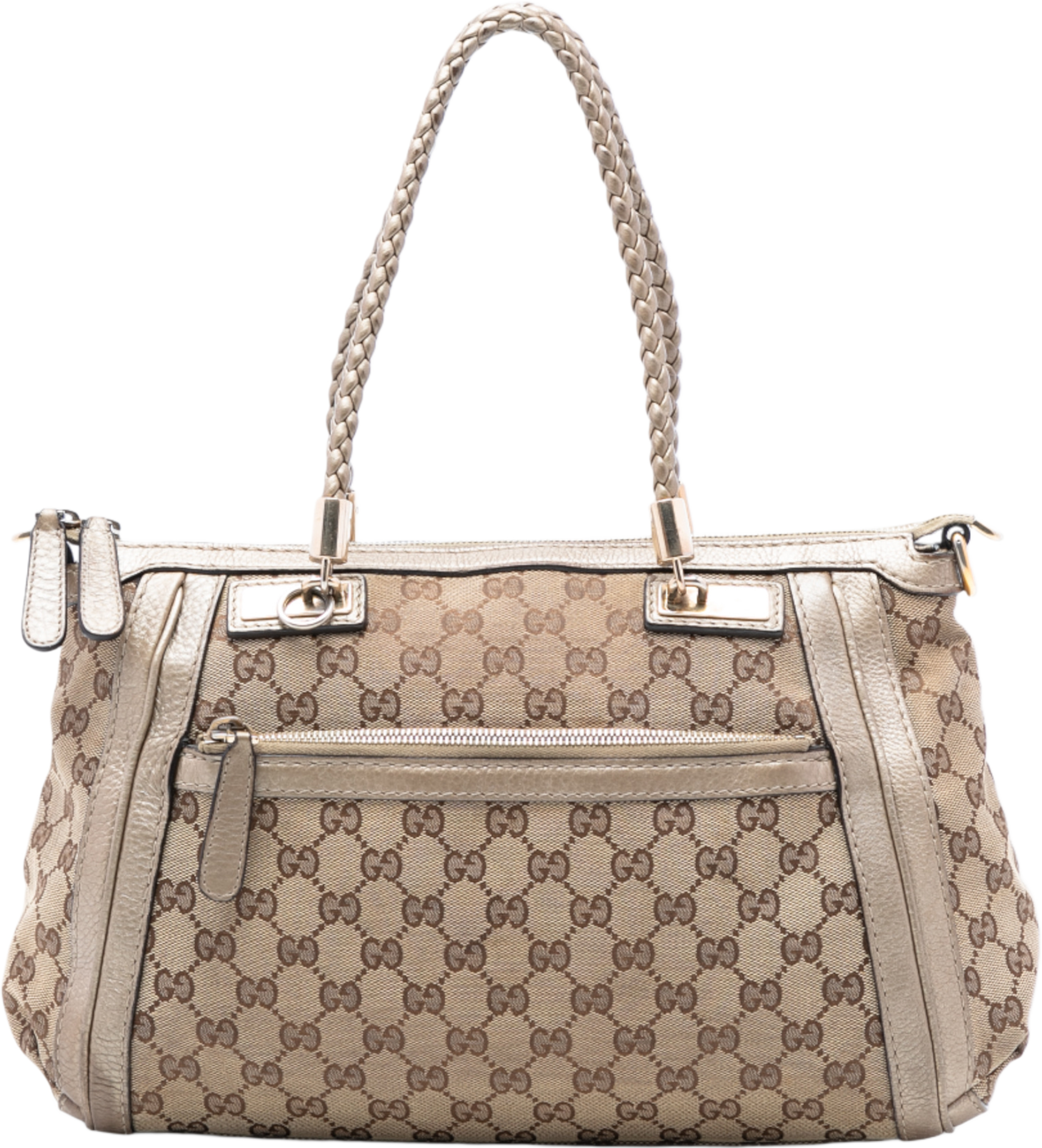 Gucci Gg Canvas Bella Satchel, från Luxclusif, i färgen beige. Klicka för att öppna bilden i stort format