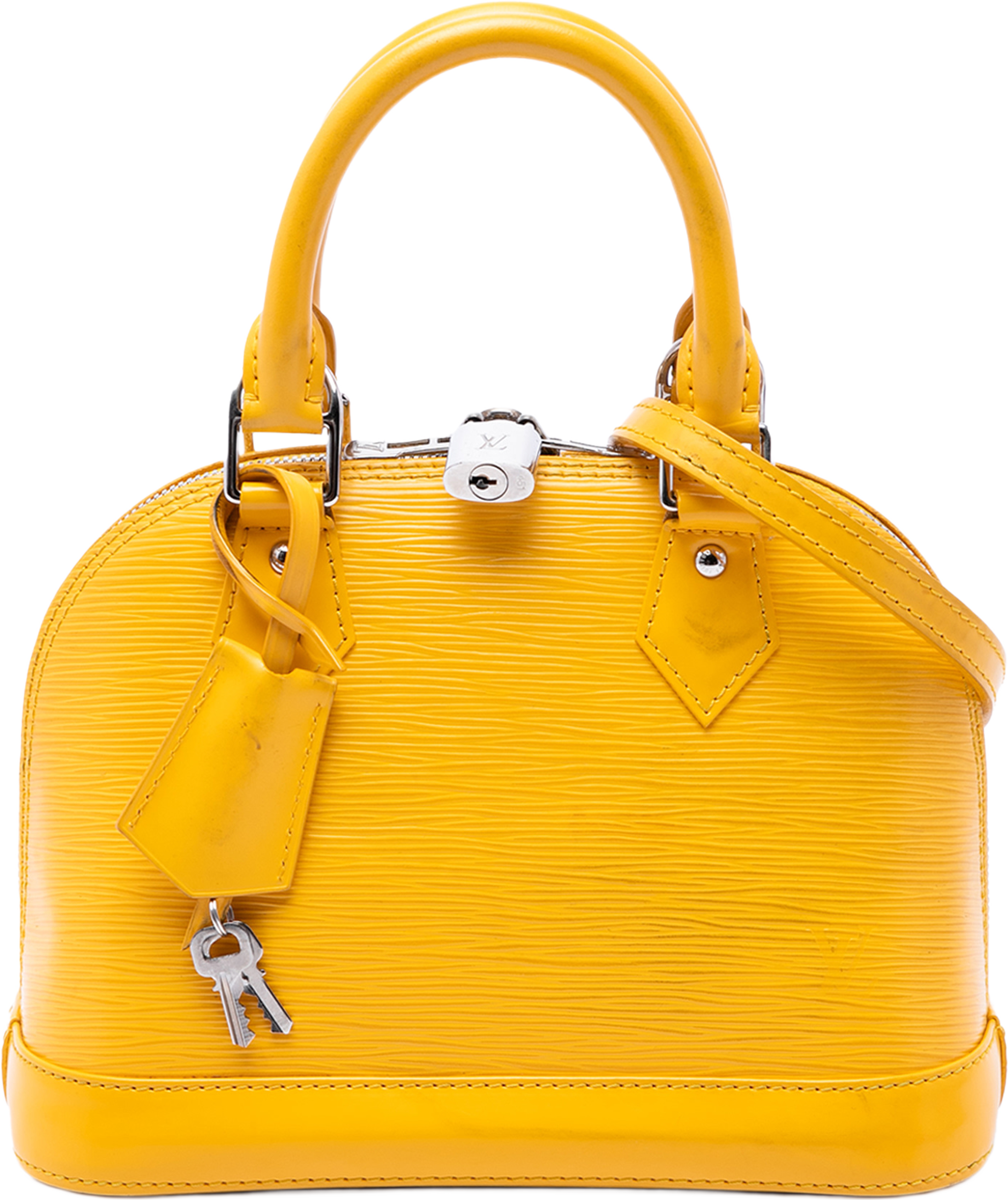 Louis Vuitton Epi Alma Bb, från Luxclusif, i färgen gul. Klicka för att öppna bilden i stort format