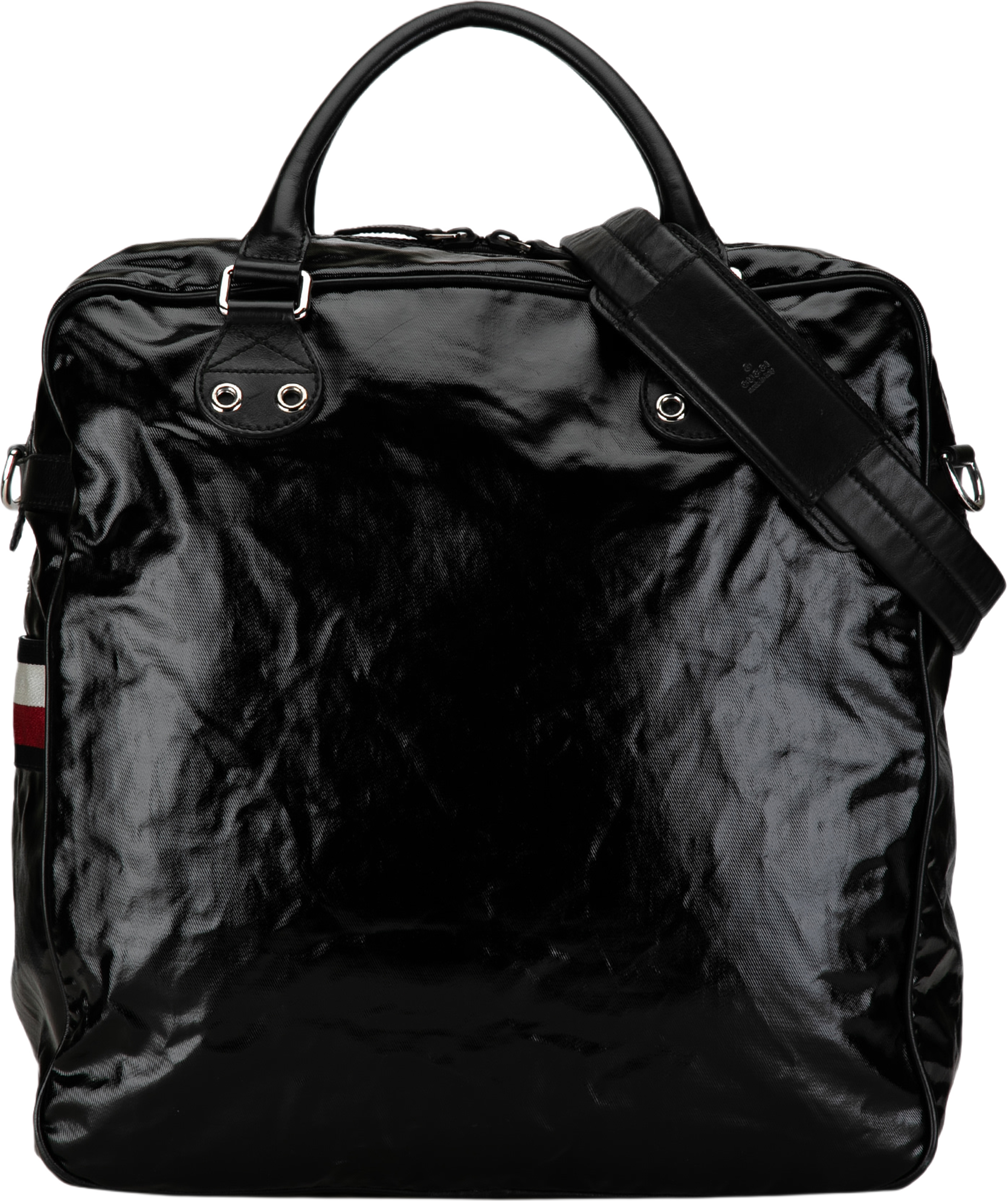 Gucci Web Coated Canvas Satchel, från Luxclusif, i färgen black. Klicka för att öppna bilden i stort format