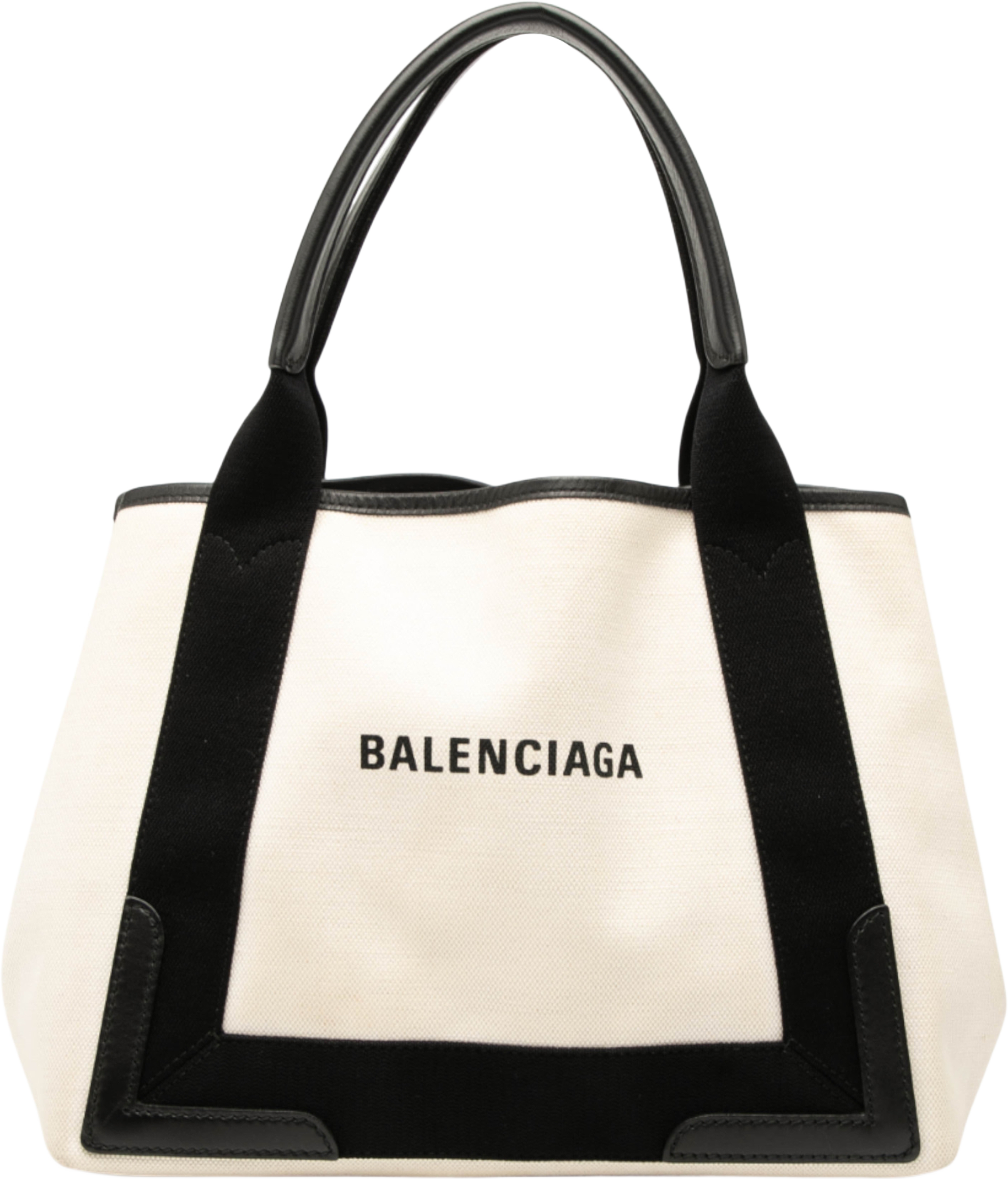 Balenciaga Canvas Navy Cabas Tote S, från Luxclusif, i färgen white. Klicka för att öppna bilden i stort format