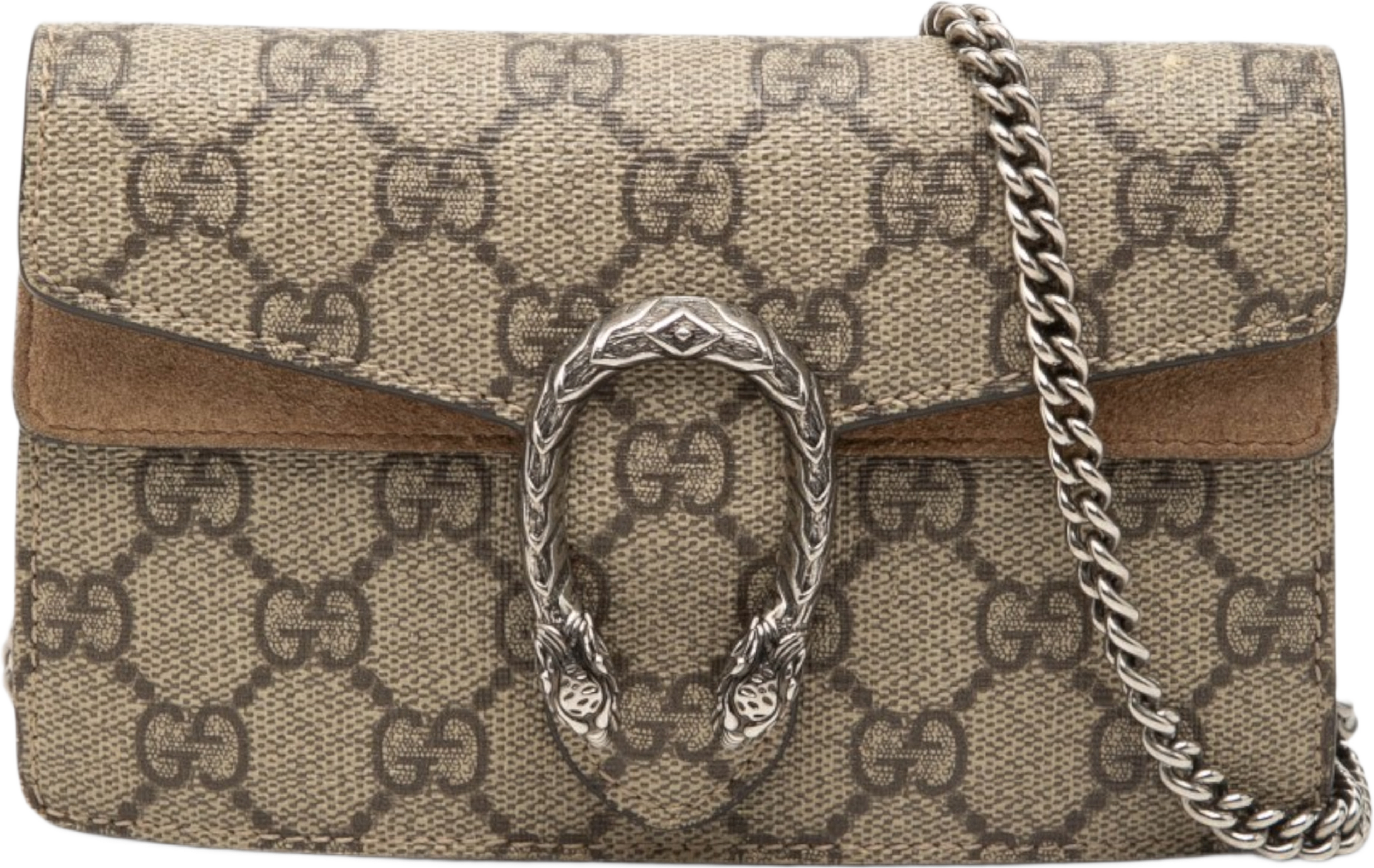 Gucci Mini Gg Supreme Dionysus Crossbody, från Luxclusif, i färgen beige. Klicka för att öppna bilden i stort format