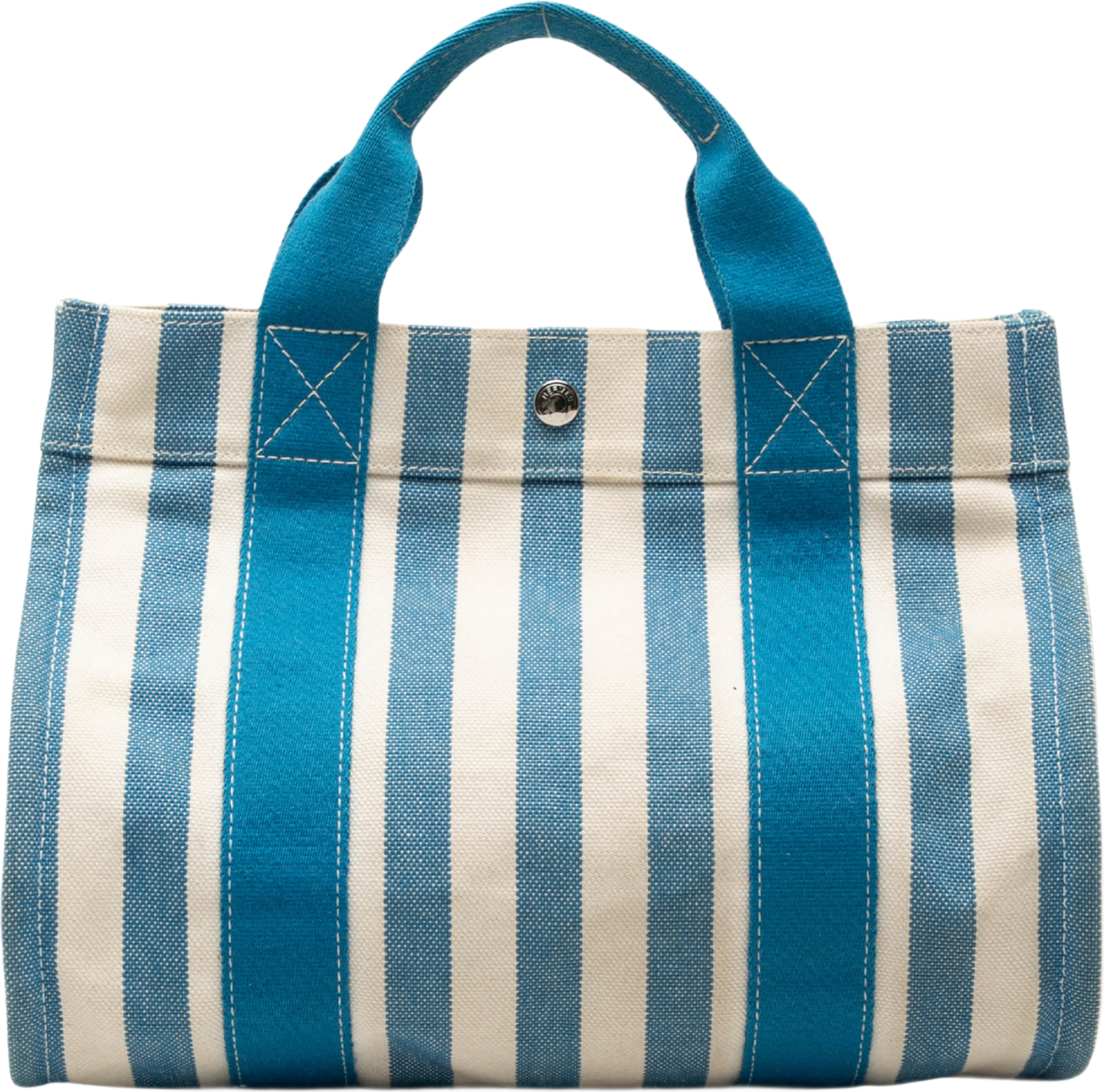 Hermès Toile Cannes Pm, från Luxclusif, i färgen blå. Klicka för att öppna bilden i stort format