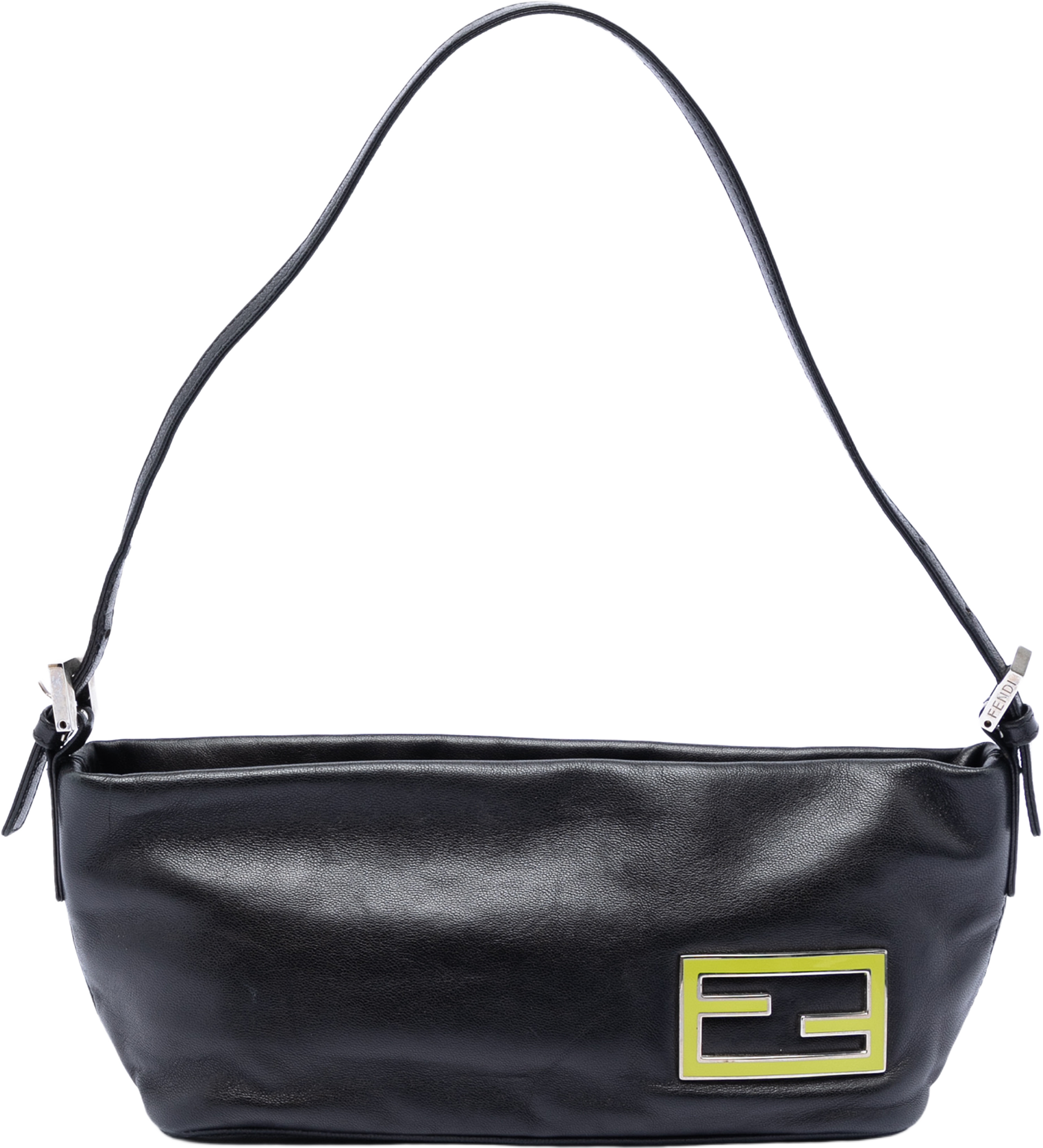 Fendi Leather Ff Baguette Shoulder Bag, från Luxclusif, i färgen black. Klicka för att öppna bilden i stort format