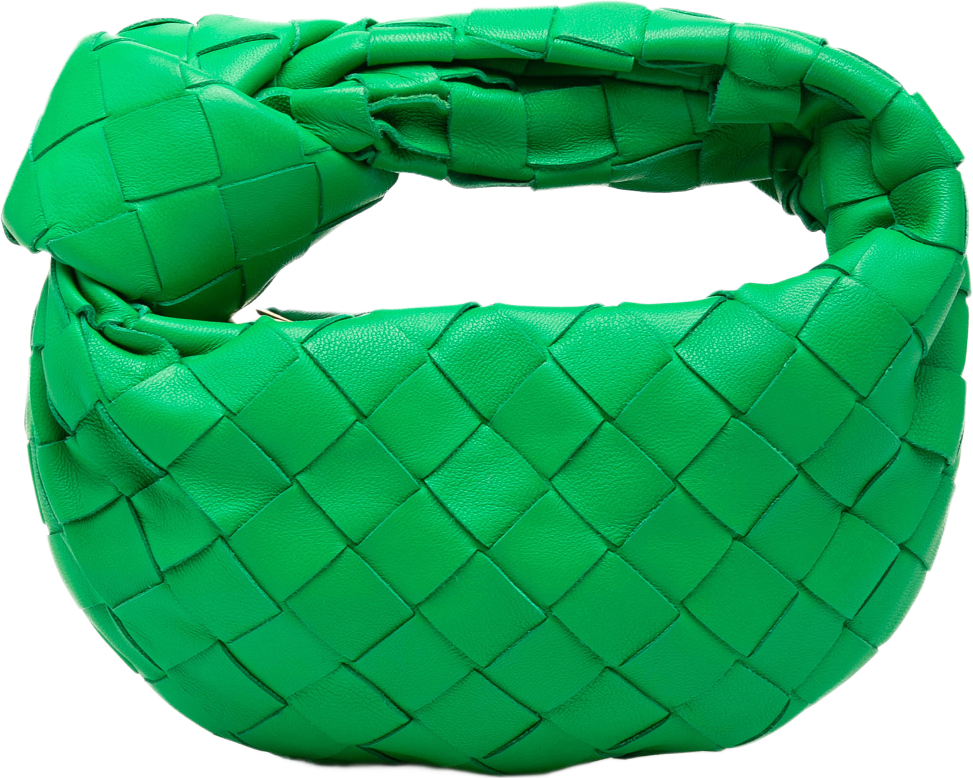 Bottega Veneta Candy Nappa Intrecciato Jodie, från Luxclusif, i färgen grön. Klicka för att öppna bilden i stort format