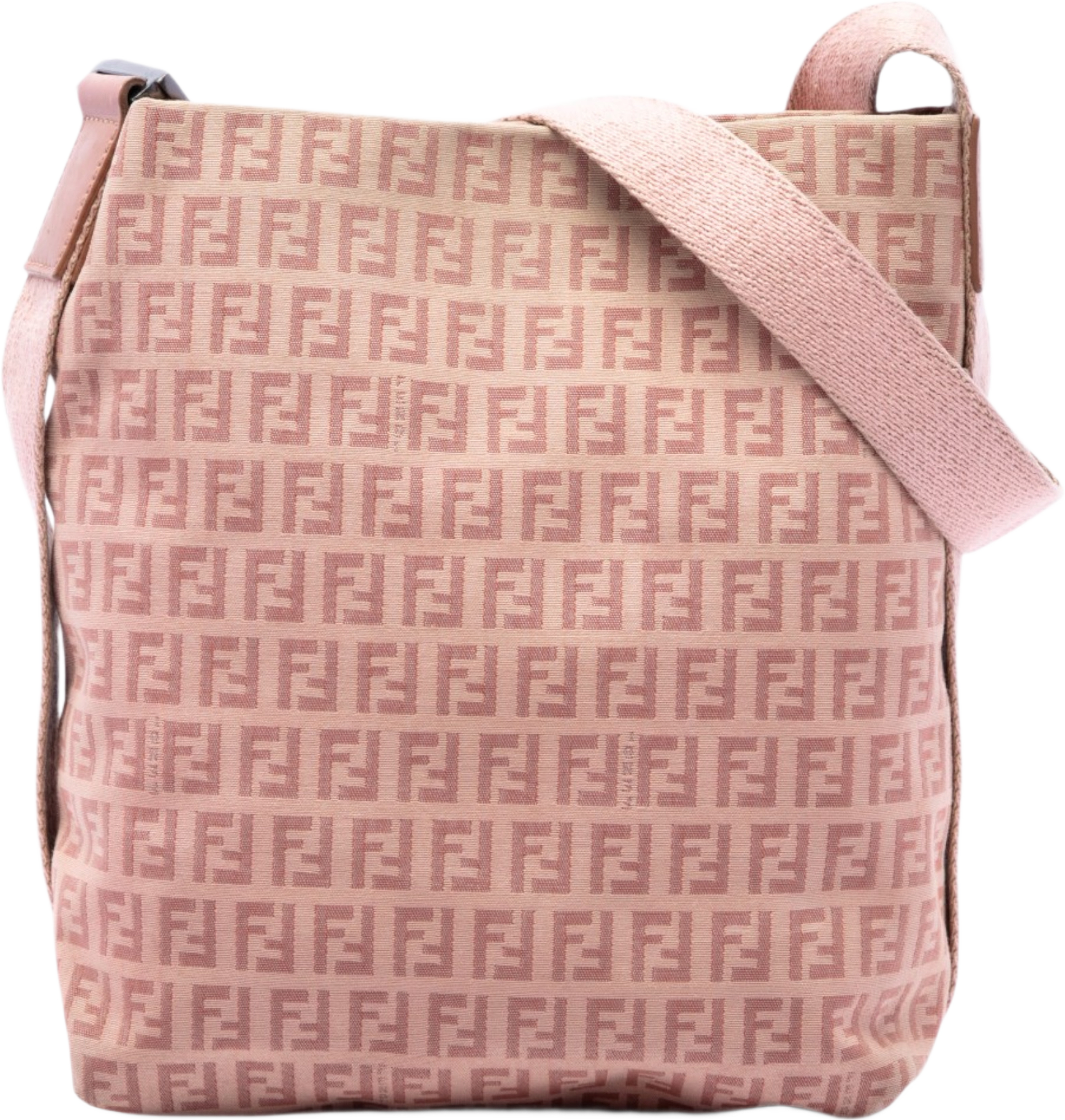 Fendi Zucchino Canvas Crossbody, från Luxclusif, i färgen rosa. Klicka för att öppna bilden i stort format