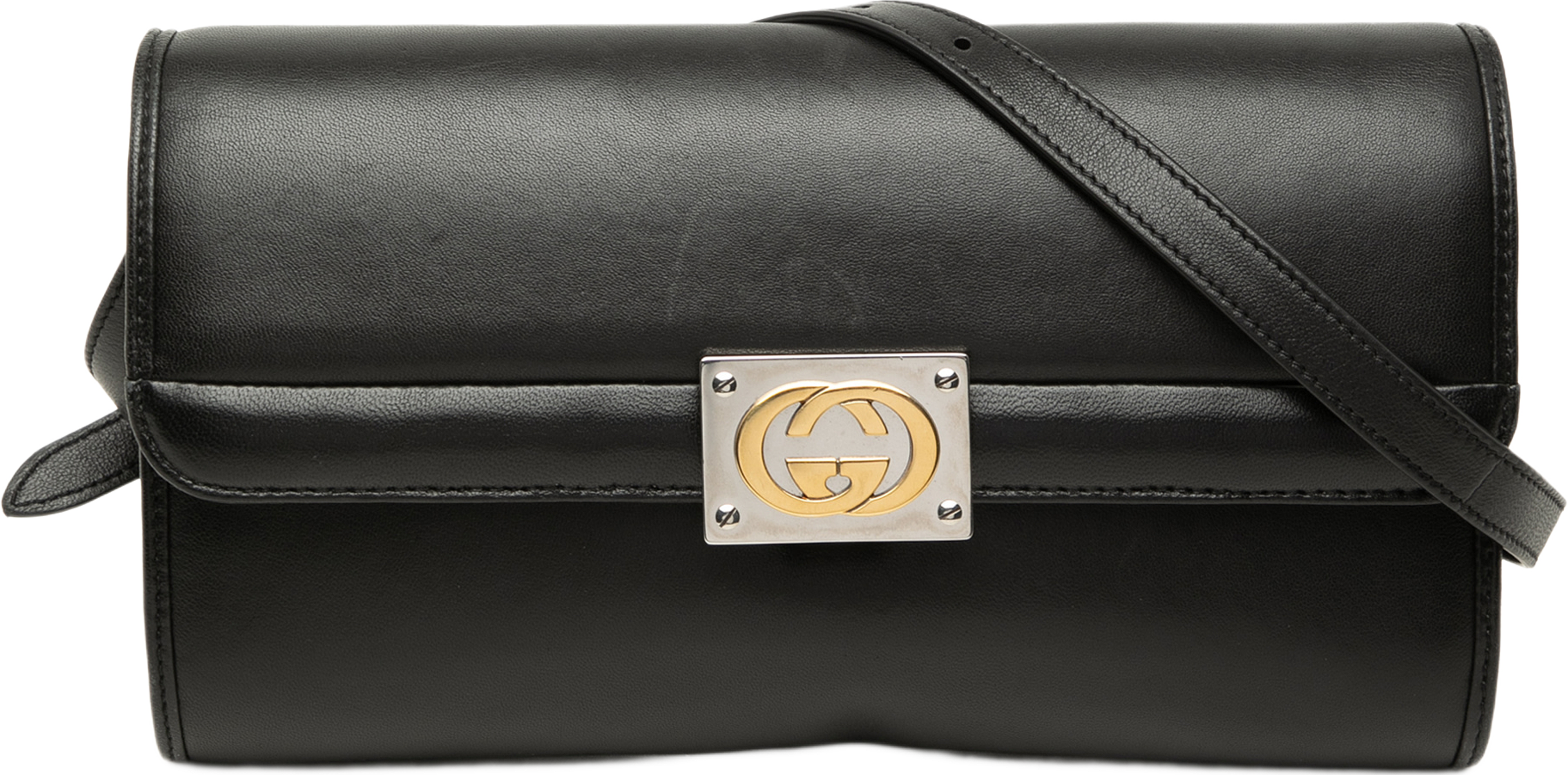 Gucci Calfskin Linea Matisse Interlocking G Crossbody, från Luxclusif, i färgen svart. Klicka för att öppna bilden i stort format