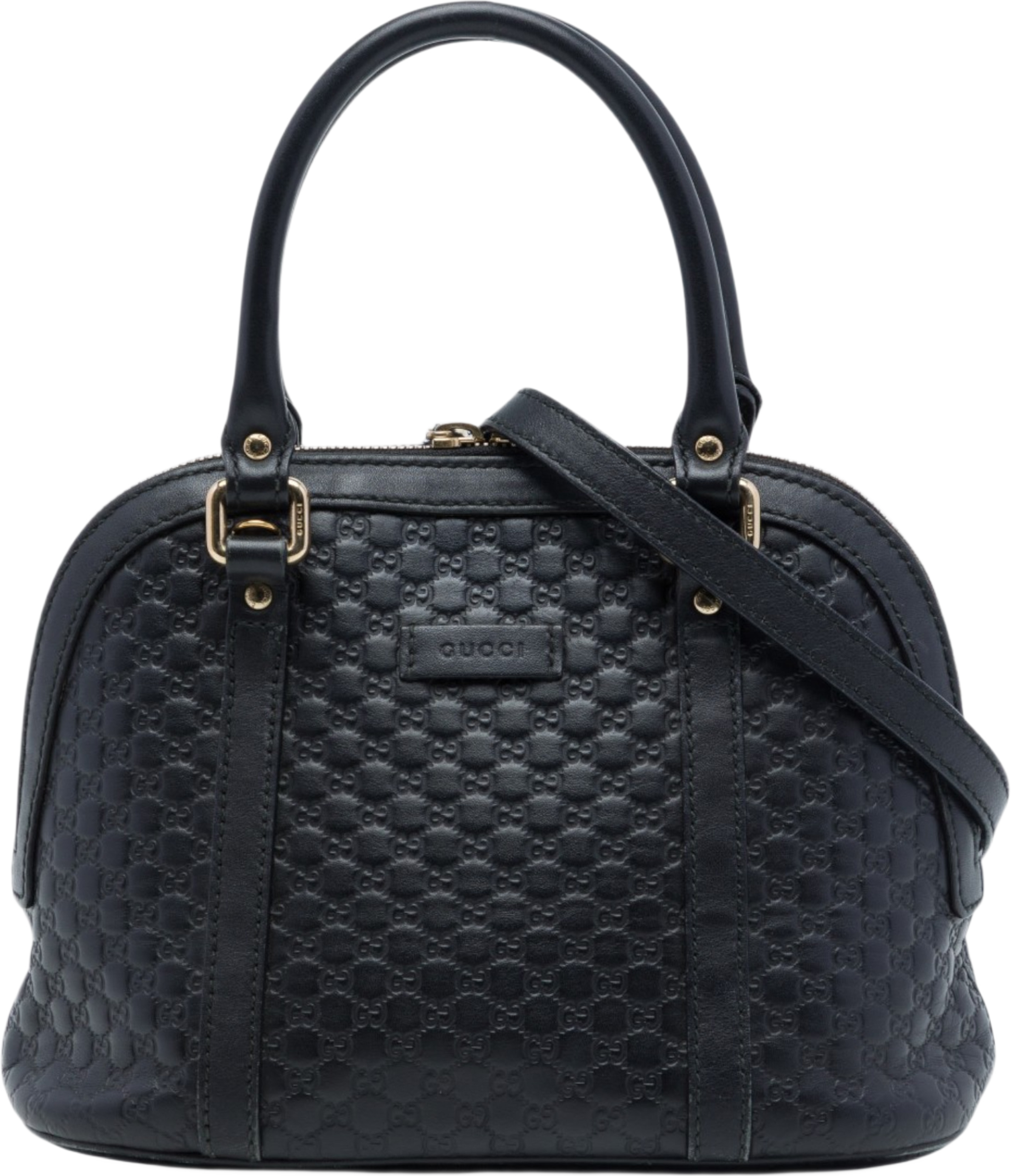 Gucci Mini Microguccissima Dome Satchel, från Luxclusif, i färgen svart. Klicka för att öppna bilden i stort format