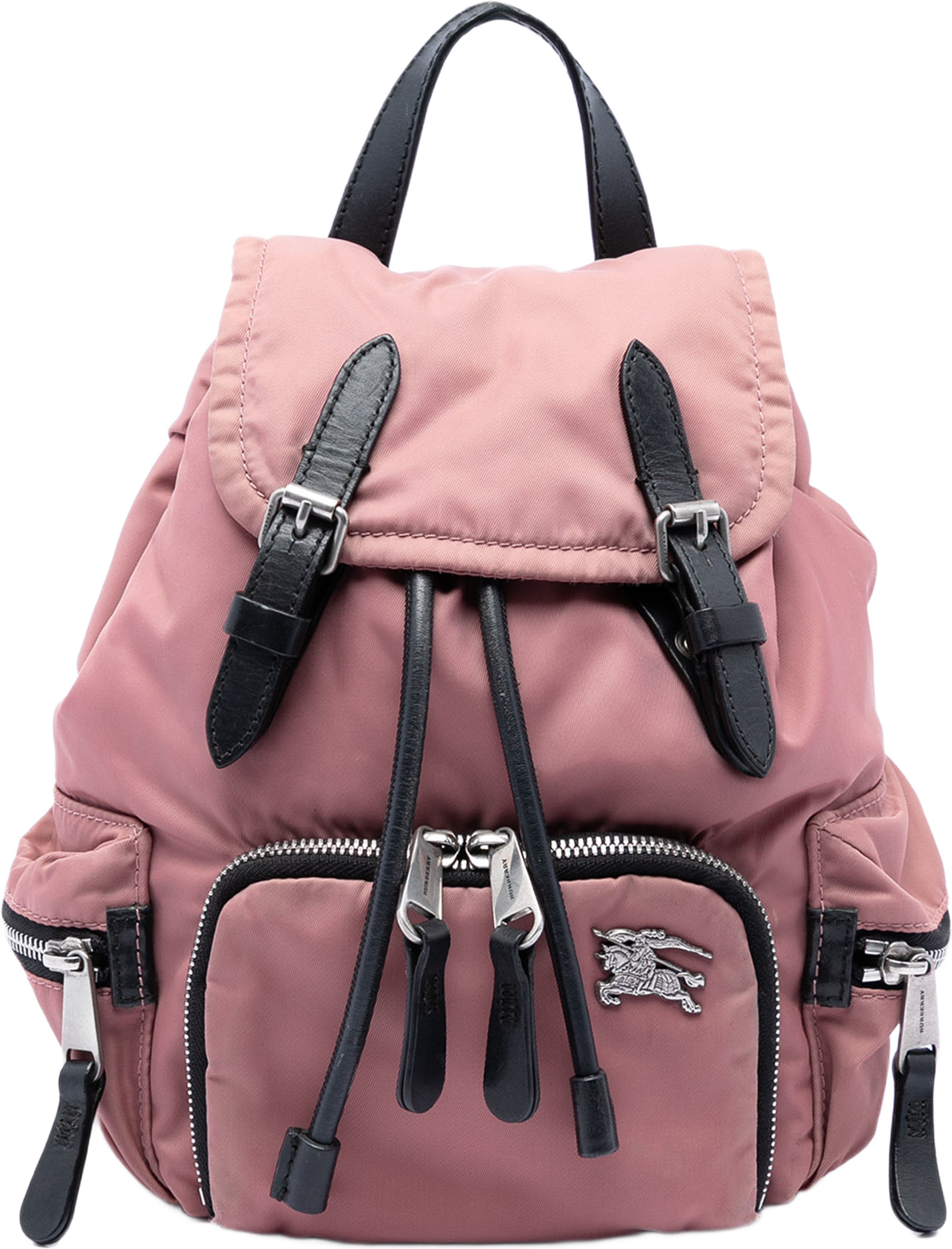 Burberry Mini Nylon Rucksack, från Luxclusif, i färgen rosa. Klicka för att öppna bilden i stort format