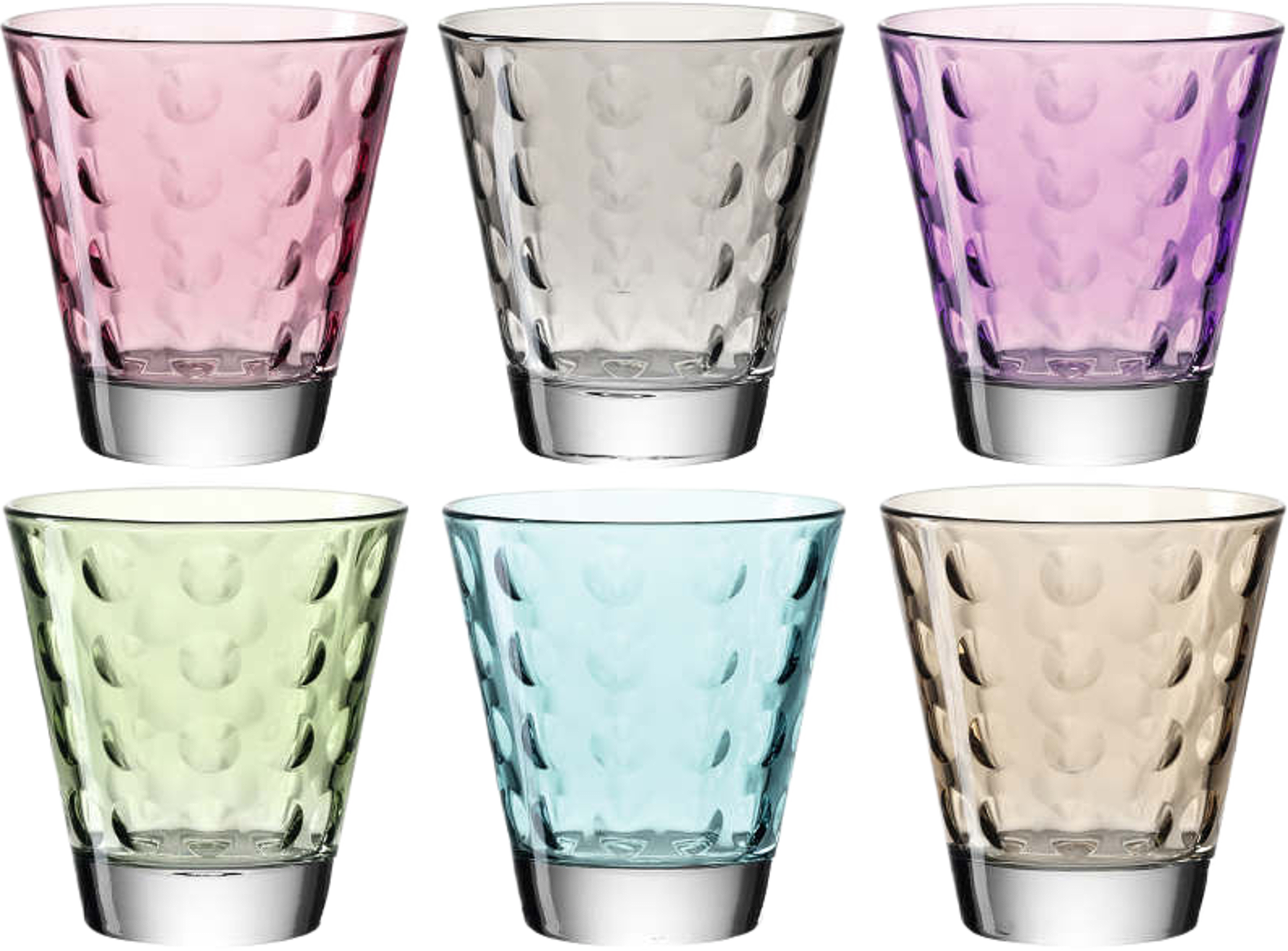 Optic Dricksglas flerfärgade 6-pack