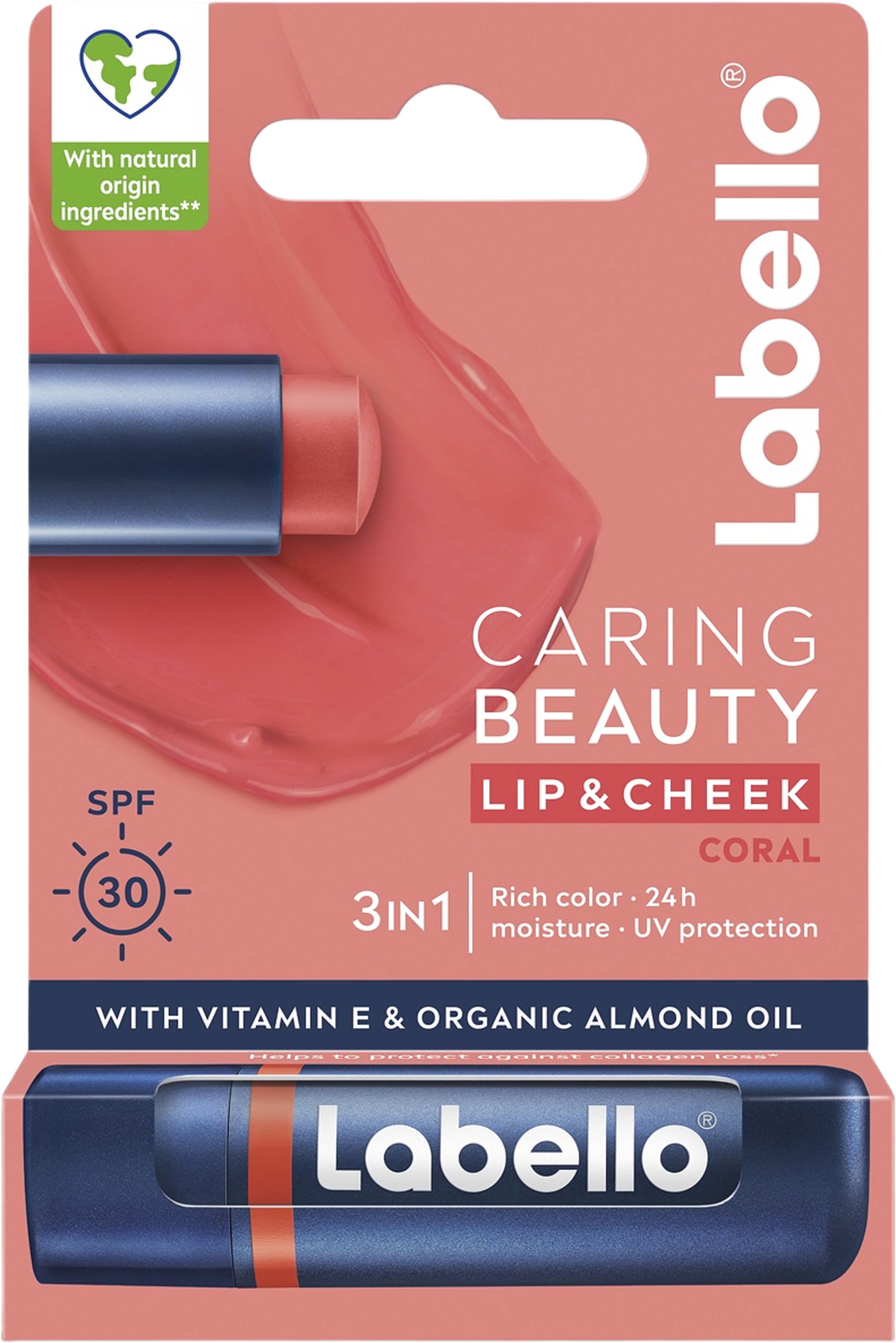 Läppbalsam Caring Beauty Coral-Nude 4,8 g Labello
