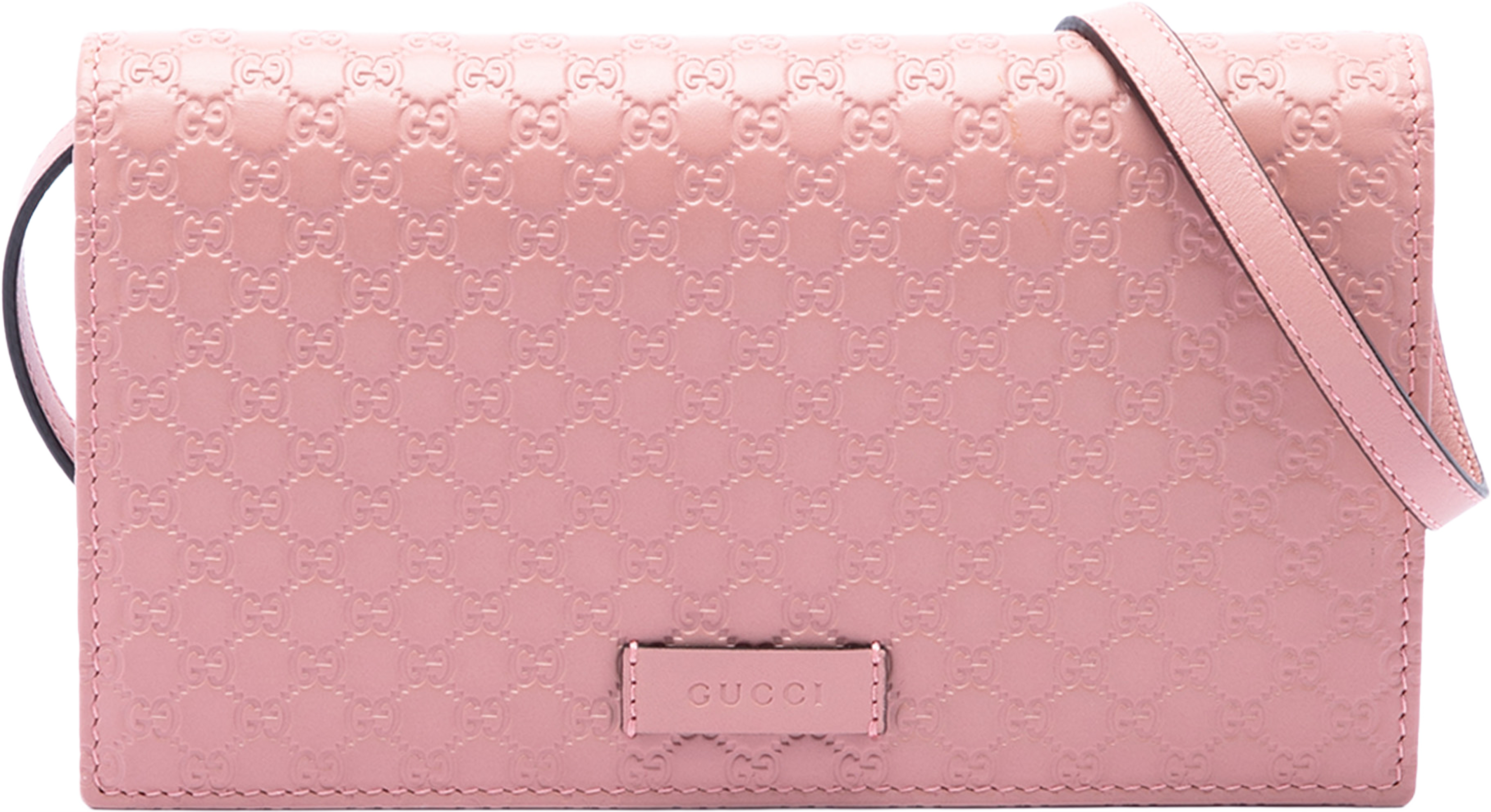 Gucci Microguccissima Wallet On Strap, från Luxclusif, i färgen pink. Klicka för att öppna bilden i stort format
