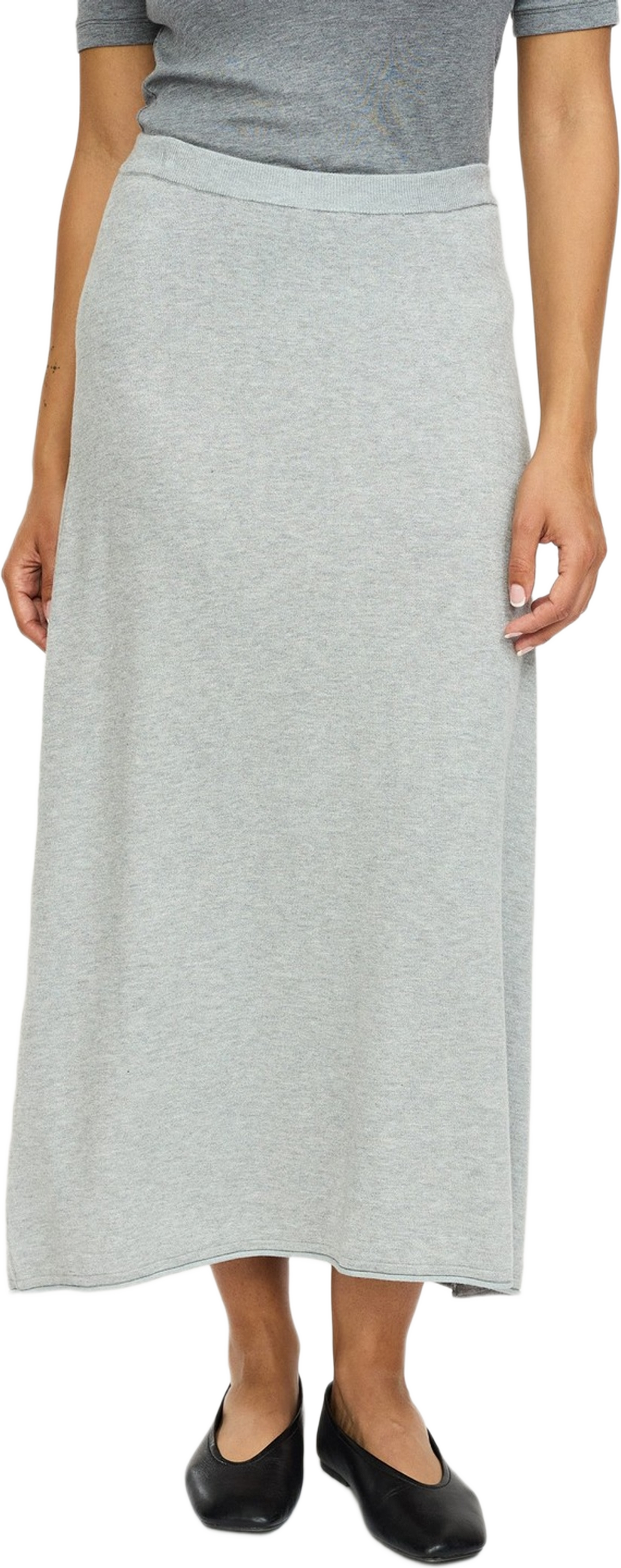 Srmarla Midi Skirt Knit - Light Grey Melange, från Soft Rebels, i färgen light grey melange. Klicka för att öppna bilden i stort format