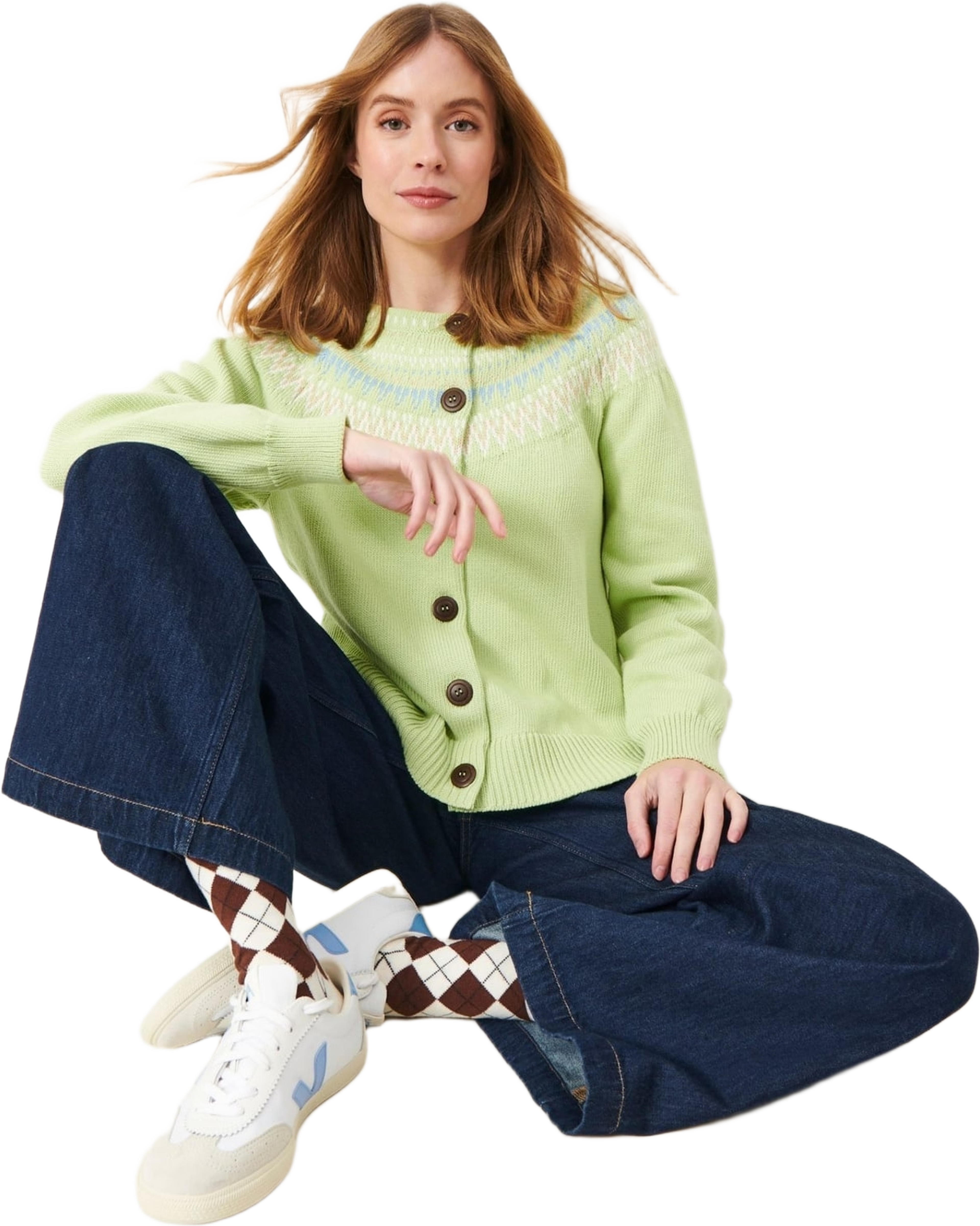 Joelle Cotton Cardigan, från Jumperfabriken, i färgen green. Klicka för att öppna bilden i stort format