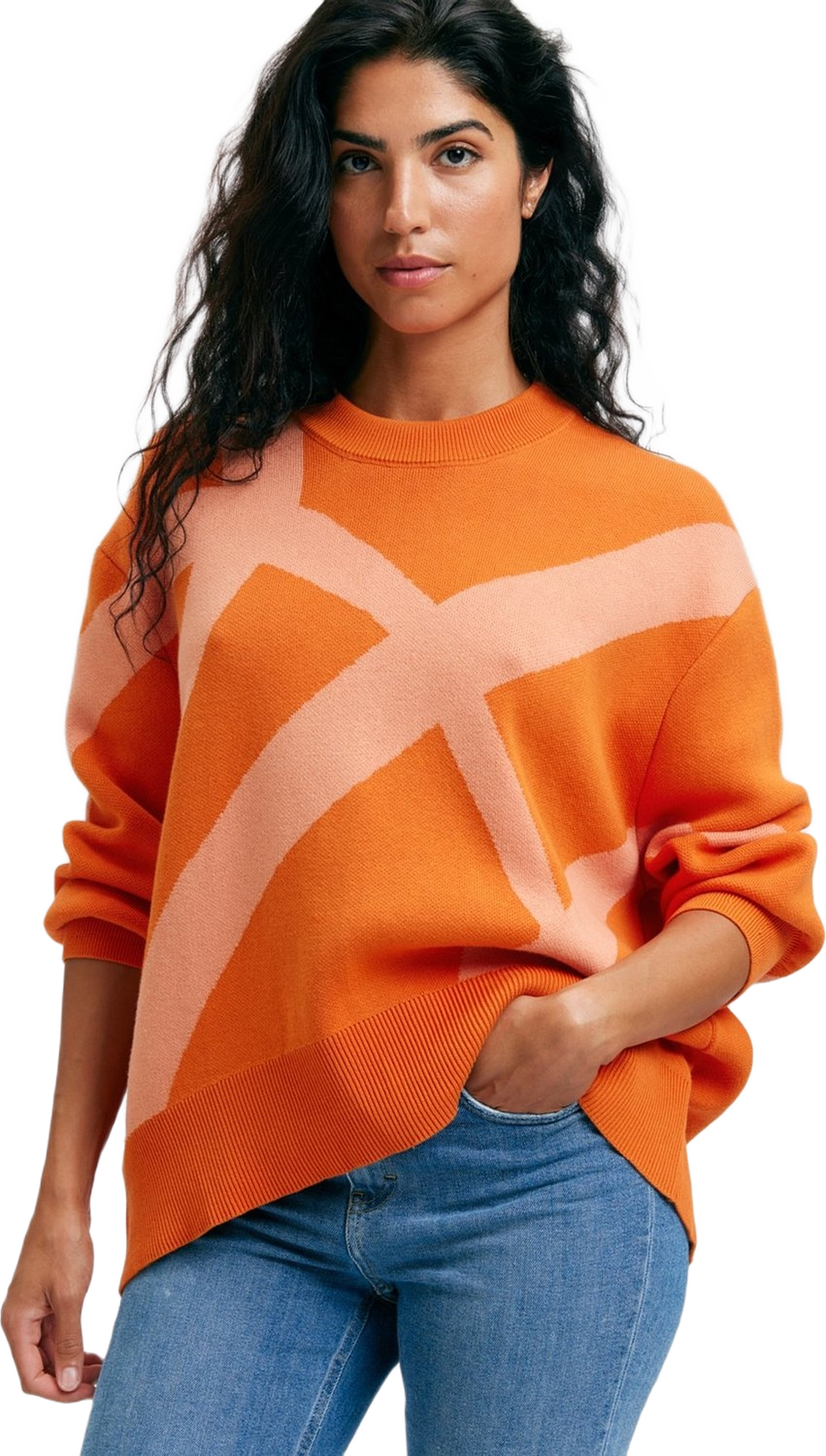 Brygg Stickad Tröja Peach