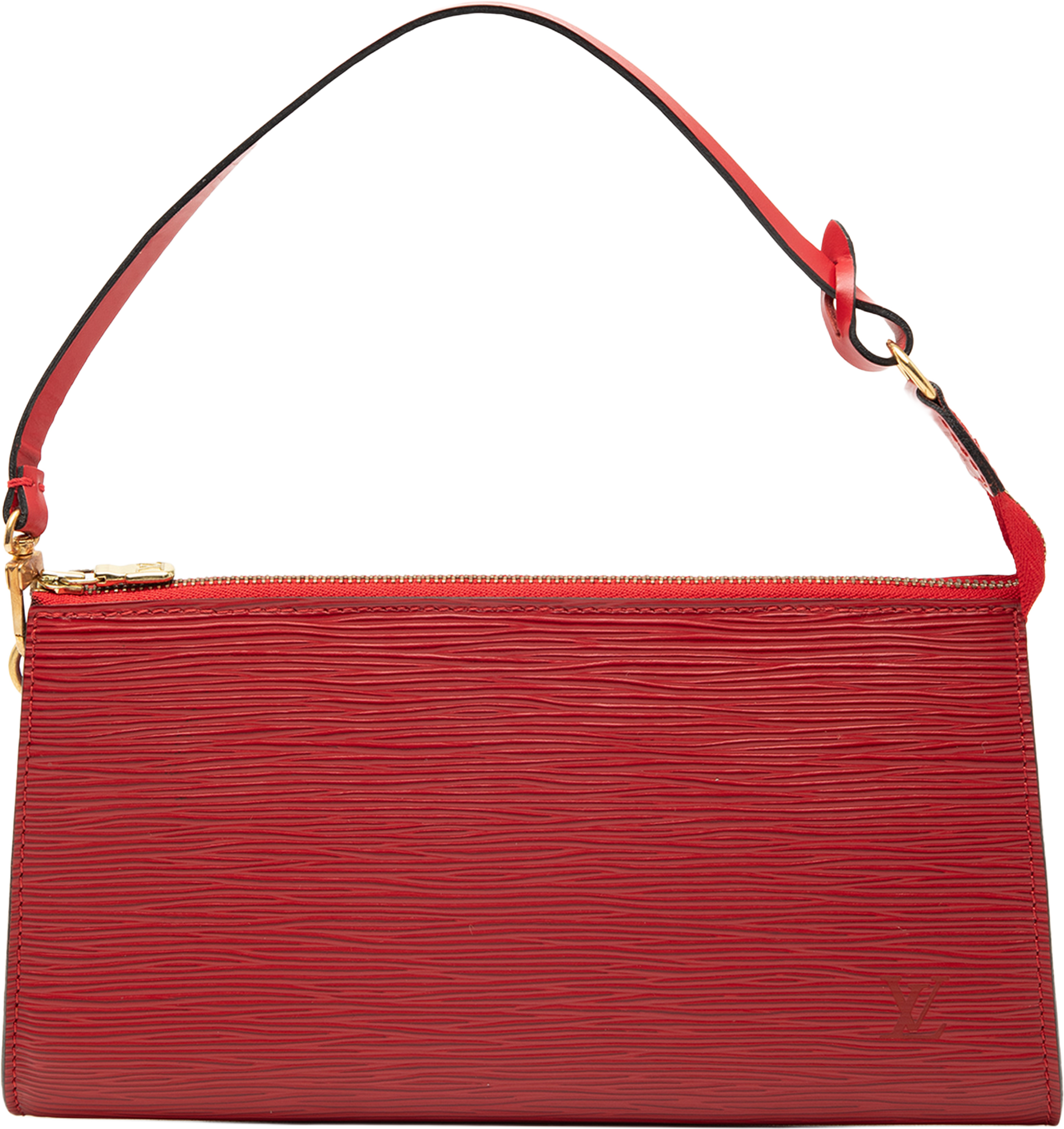 Louis Vuitton Epi Pochette Accessoires, från Luxclusif, i färgen red. Klicka för att öppna bilden i stort format