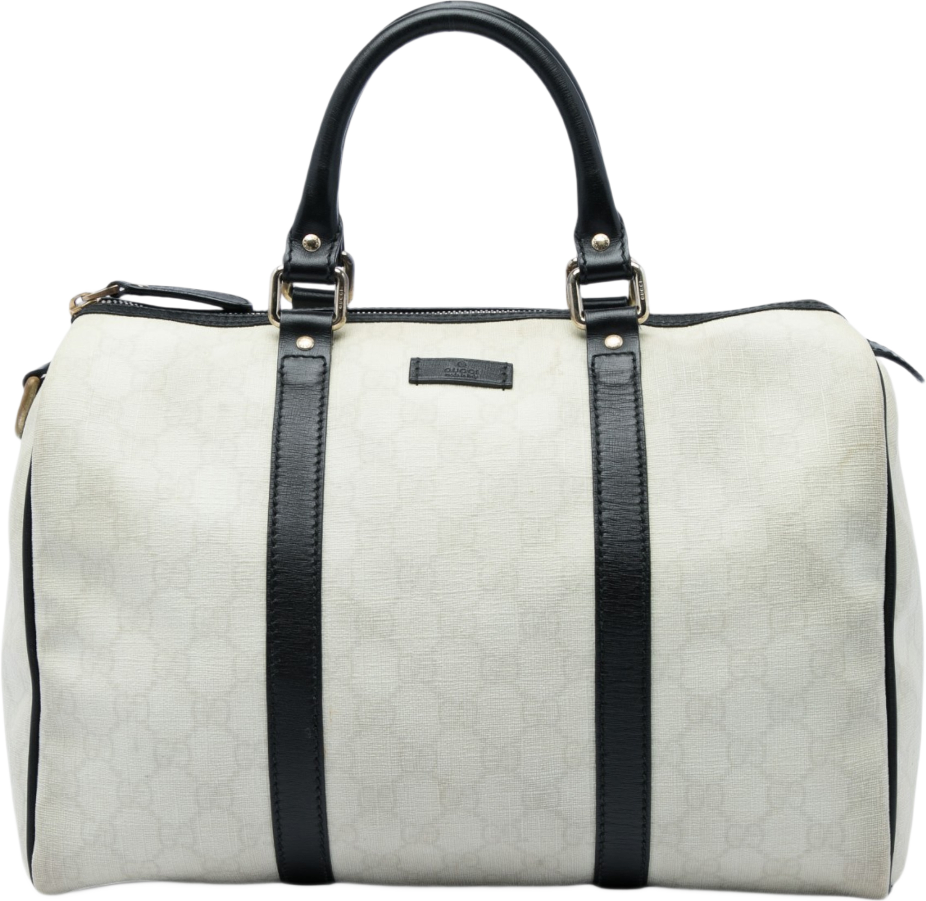 Gucci Medium Gg Supreme Joy Boston Bag, från Luxclusif, i färgen vit. Klicka för att öppna bilden i stort format