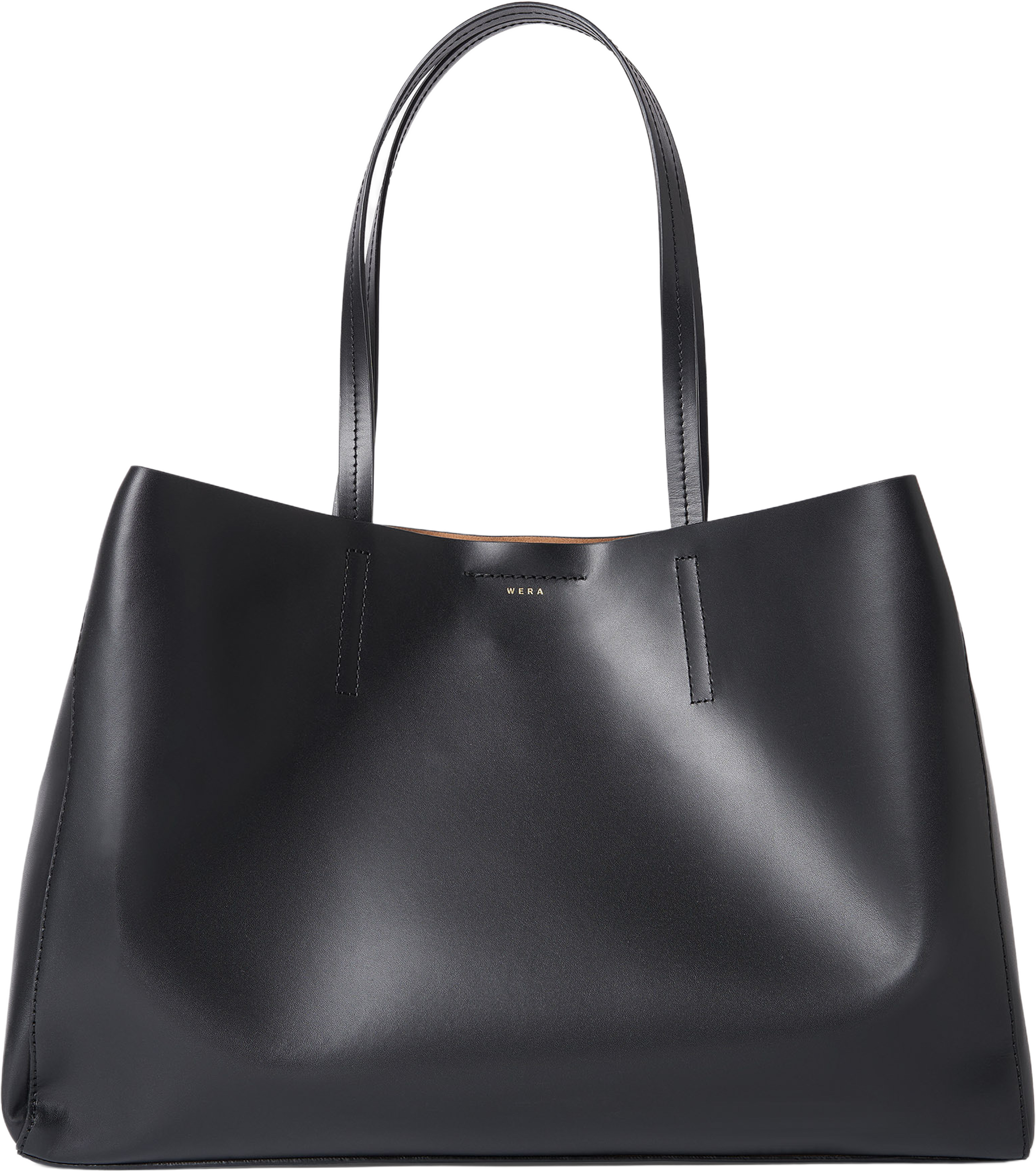 Toteväska i skinn PINZA, från Wera, i färgen Black/Beige. Klicka för att öppna bilden i stort format