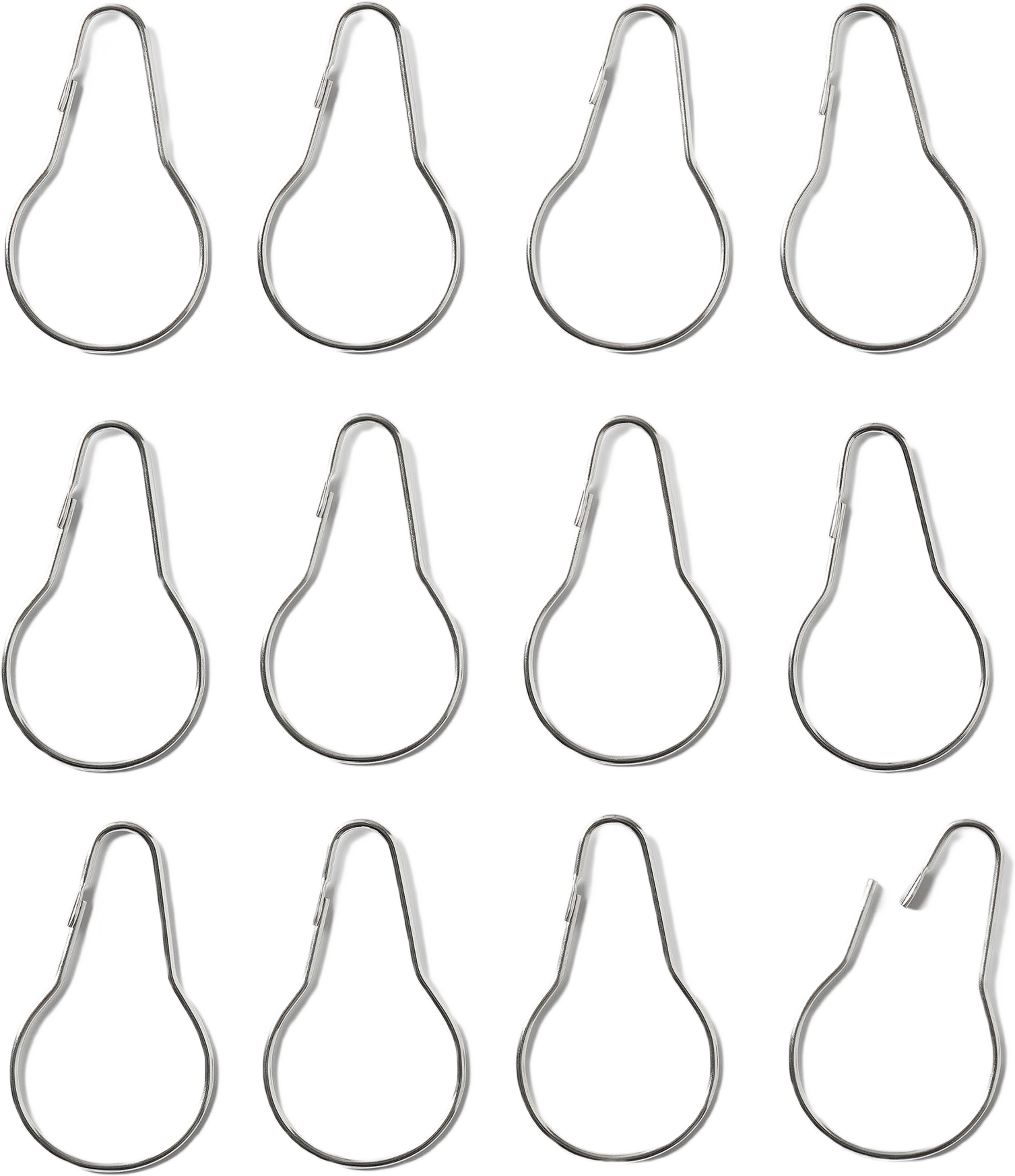 Ringar för duschdraperi, 12-pack