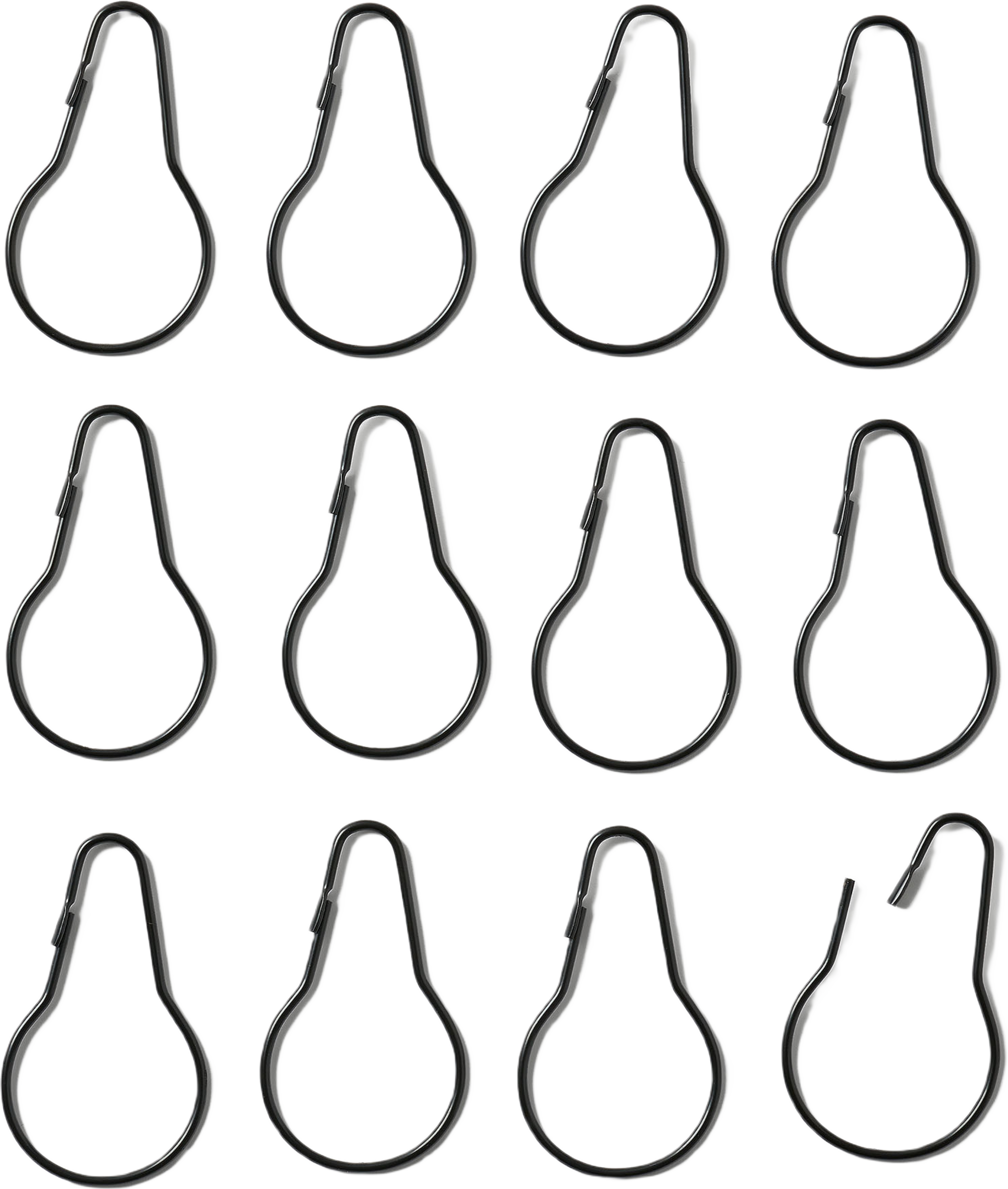 Ringar för duschdraperi, 12-pack