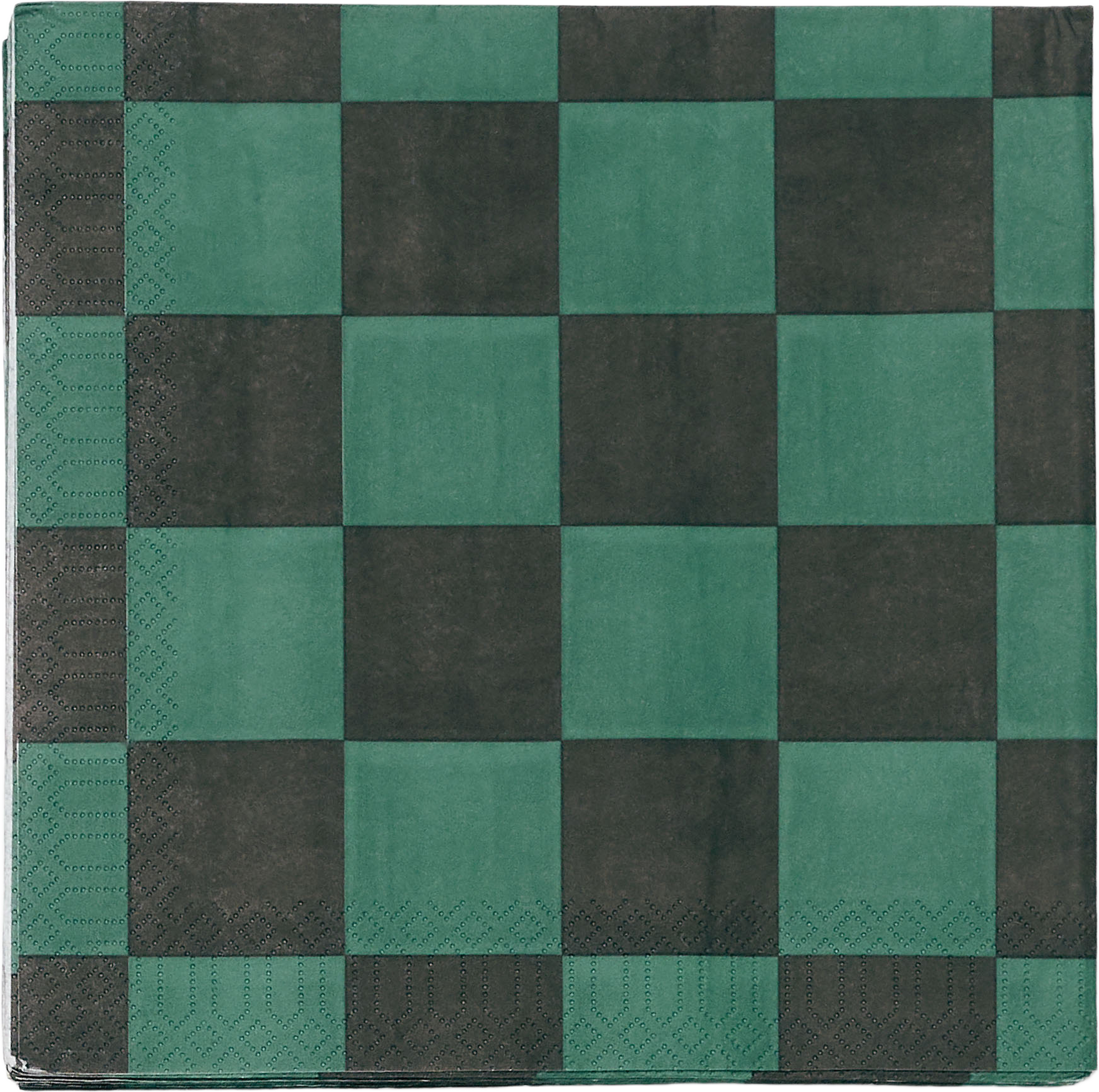 Pappersservetter CHECK PRINT 40x40 cm, från Åhléns Home, i färgen Green. Klicka för att öppna bilden i stort format