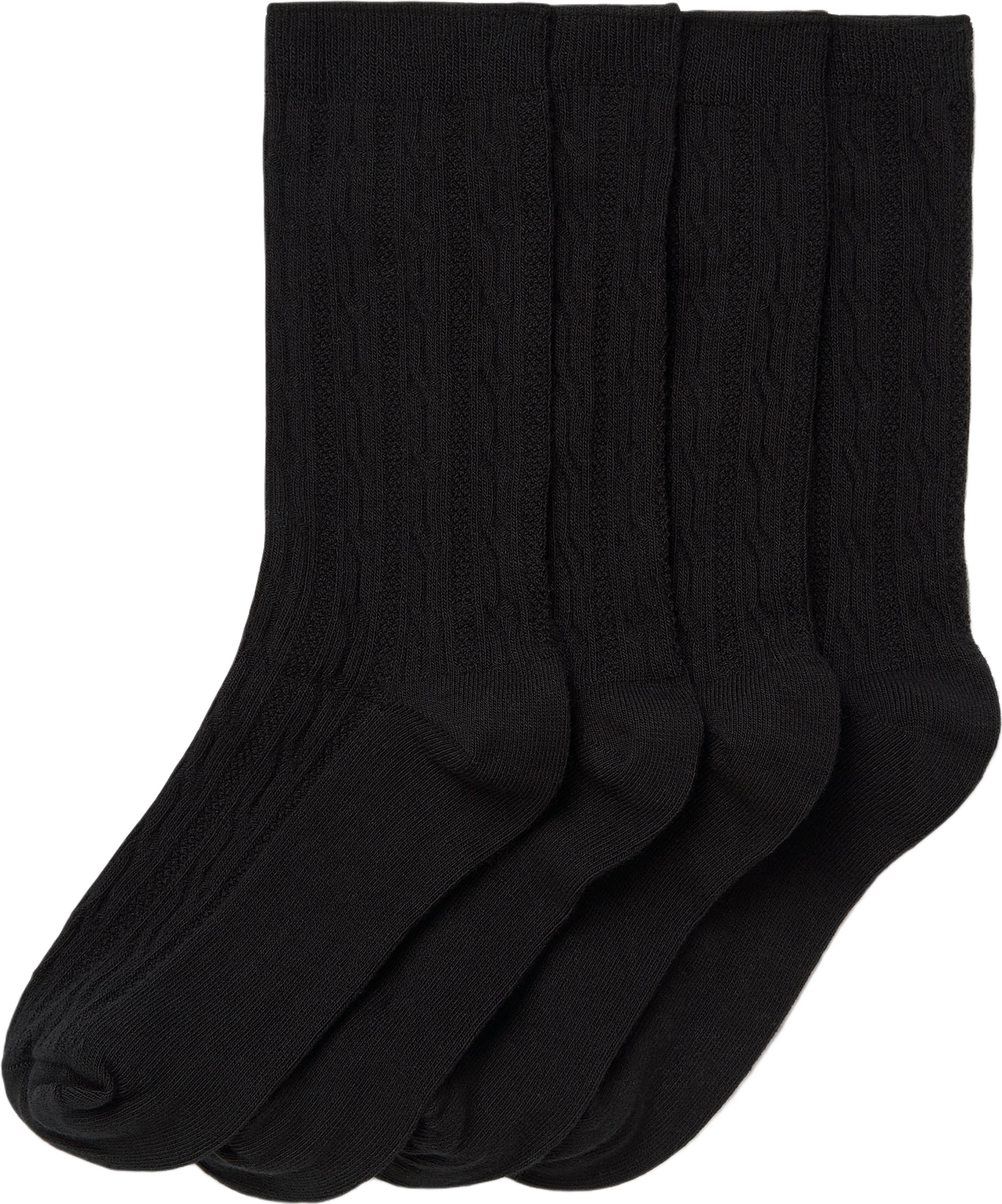 Kabelstickade strumpor i ekologisk bomull, 4-pack